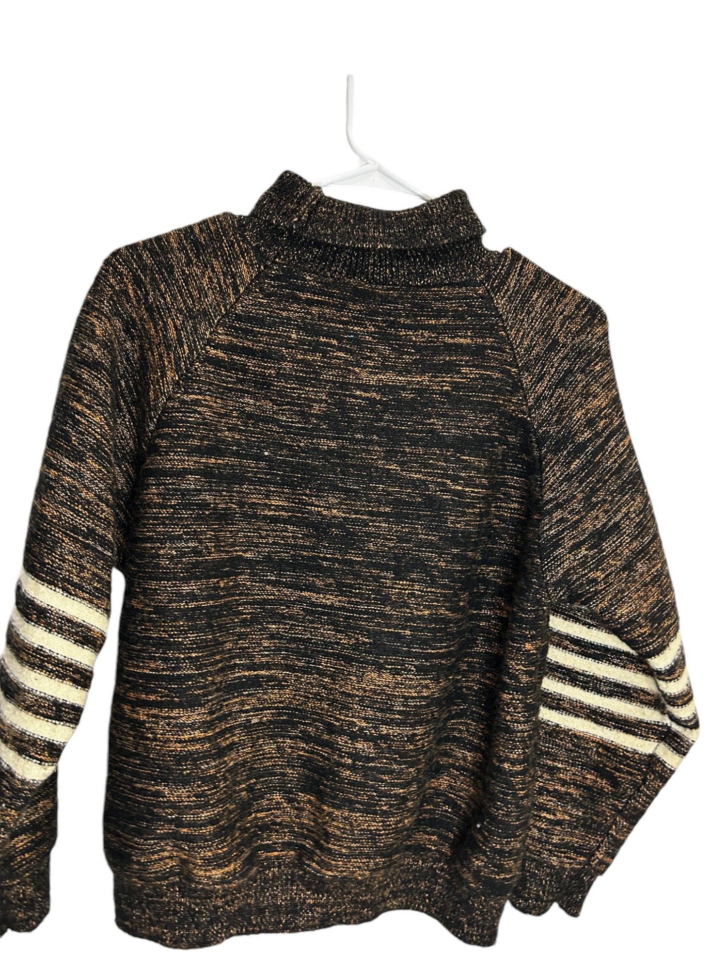 Vintage brown sweater with white stripe medium Size US M / EU 48-50 / 2 - 2 Thumbnail