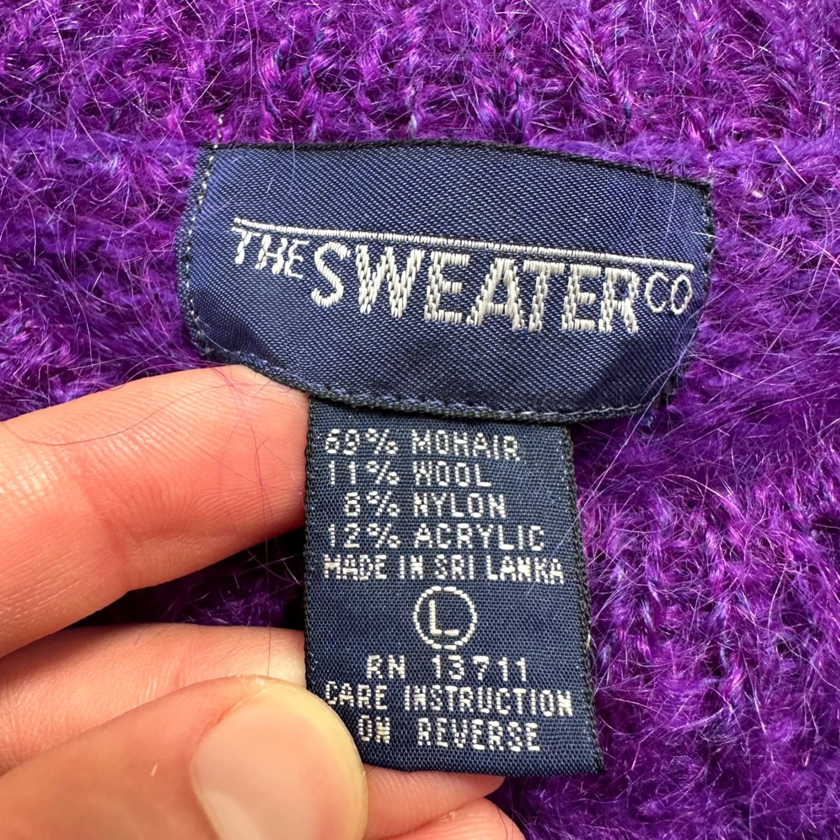 Vintage VINTAGE Purple 80s Sweater Mens L Mohair Vest Geometric Hippie Boho Wool Shirt Size US L / EU 52-54 / 3 - 3 Thumbnail