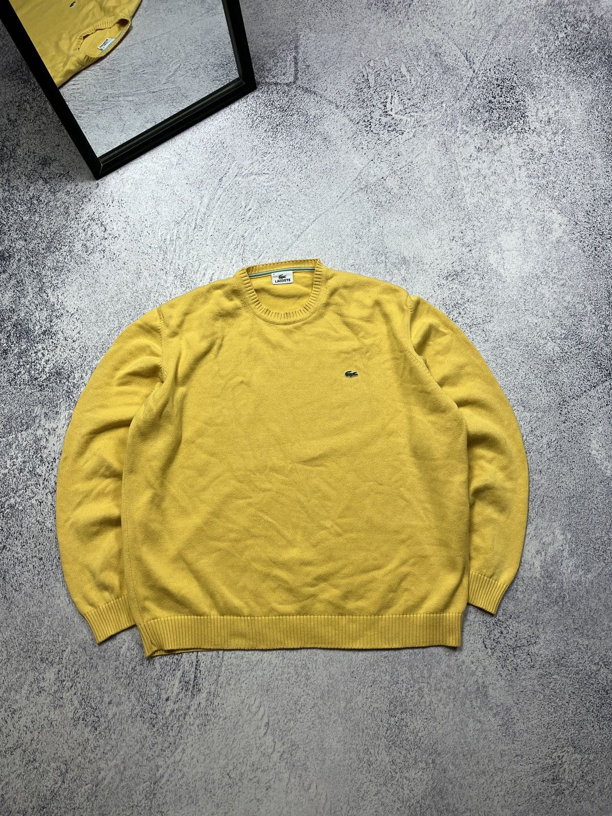Lacoste × Vintage Lacoste Vintage Sweater Knit Casual Yellow 90s Hype Rare Size US XL / EU 56 / 4 - 1 Thumbnail