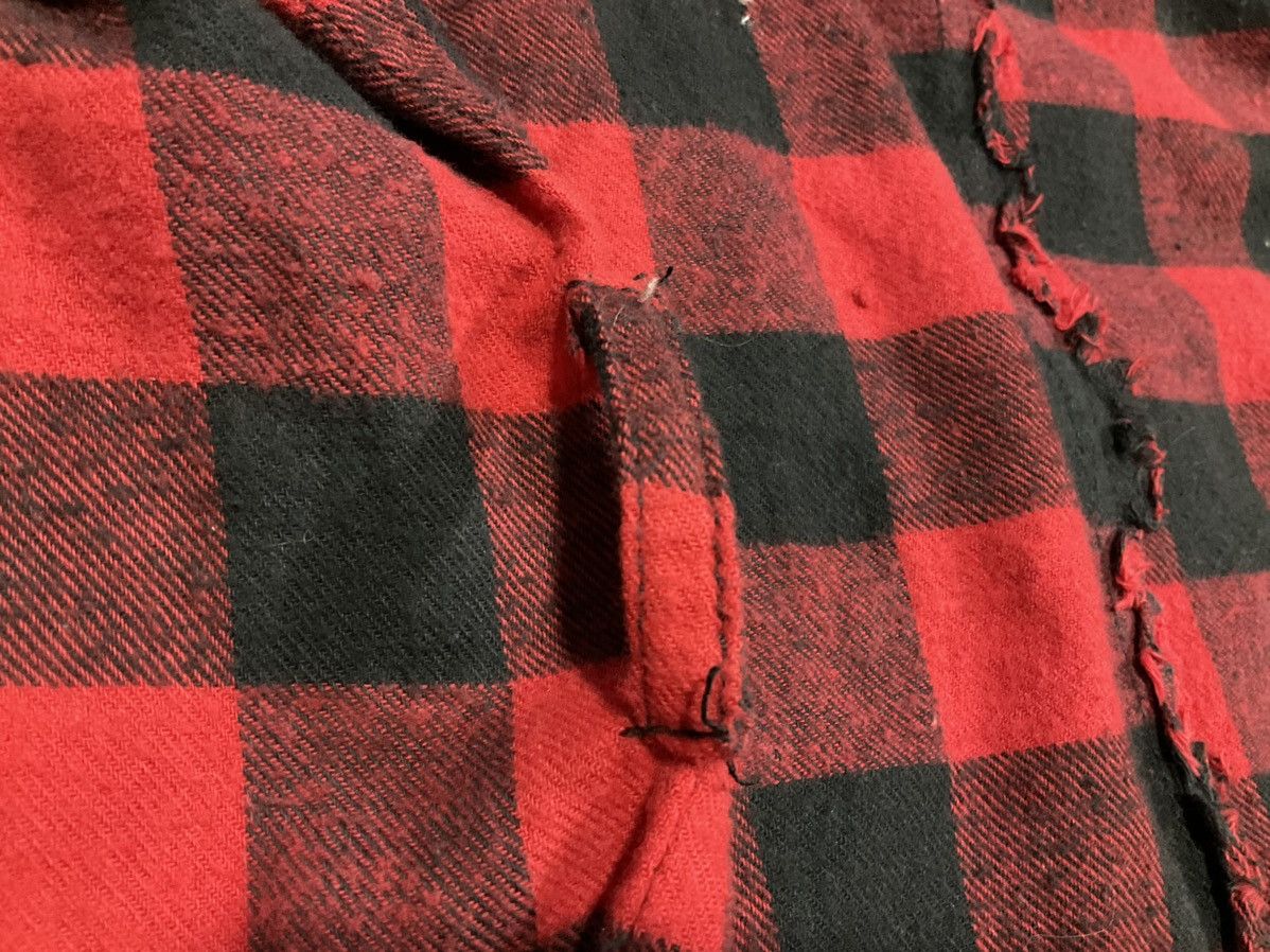 🔥Sick Y2K Edge Line Fringed Frayed Flannel Shirt