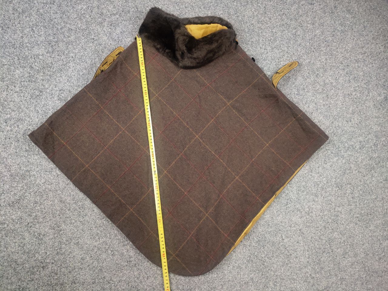 Harris Tweed Joules Hazelwood New Poncho Femme Brown Tweed Fur Jacket Size ONE SIZE - 23 Thumbnail
