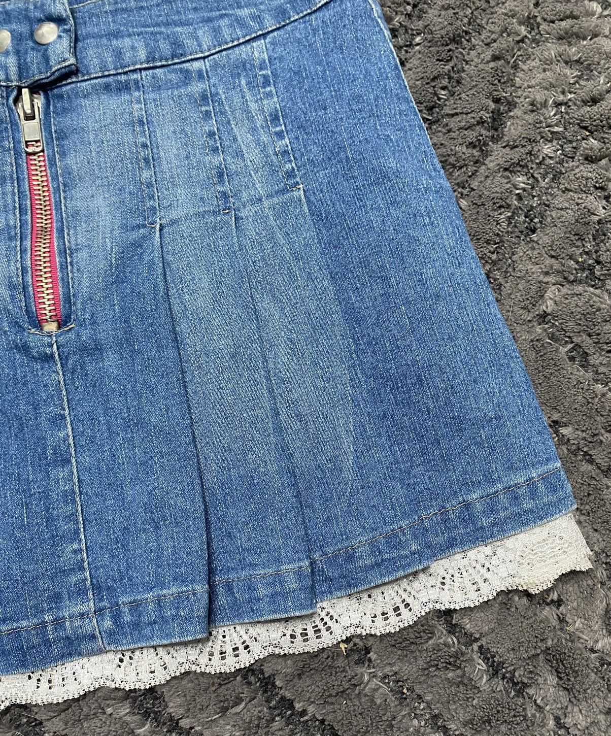 Vintage Vintage Blue Jeans Denim Mini Skirt Lace Basic Size 28" / US 6 / IT 42 - 3 Thumbnail