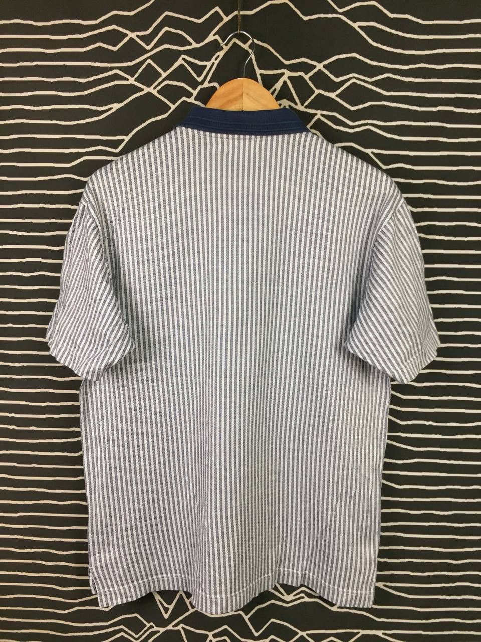 Lanvin Vtg Lanvin Classique Striped Quarter-Zip Polo Shirt Size US M / EU 48-50 / 2 - 4 Thumbnail
