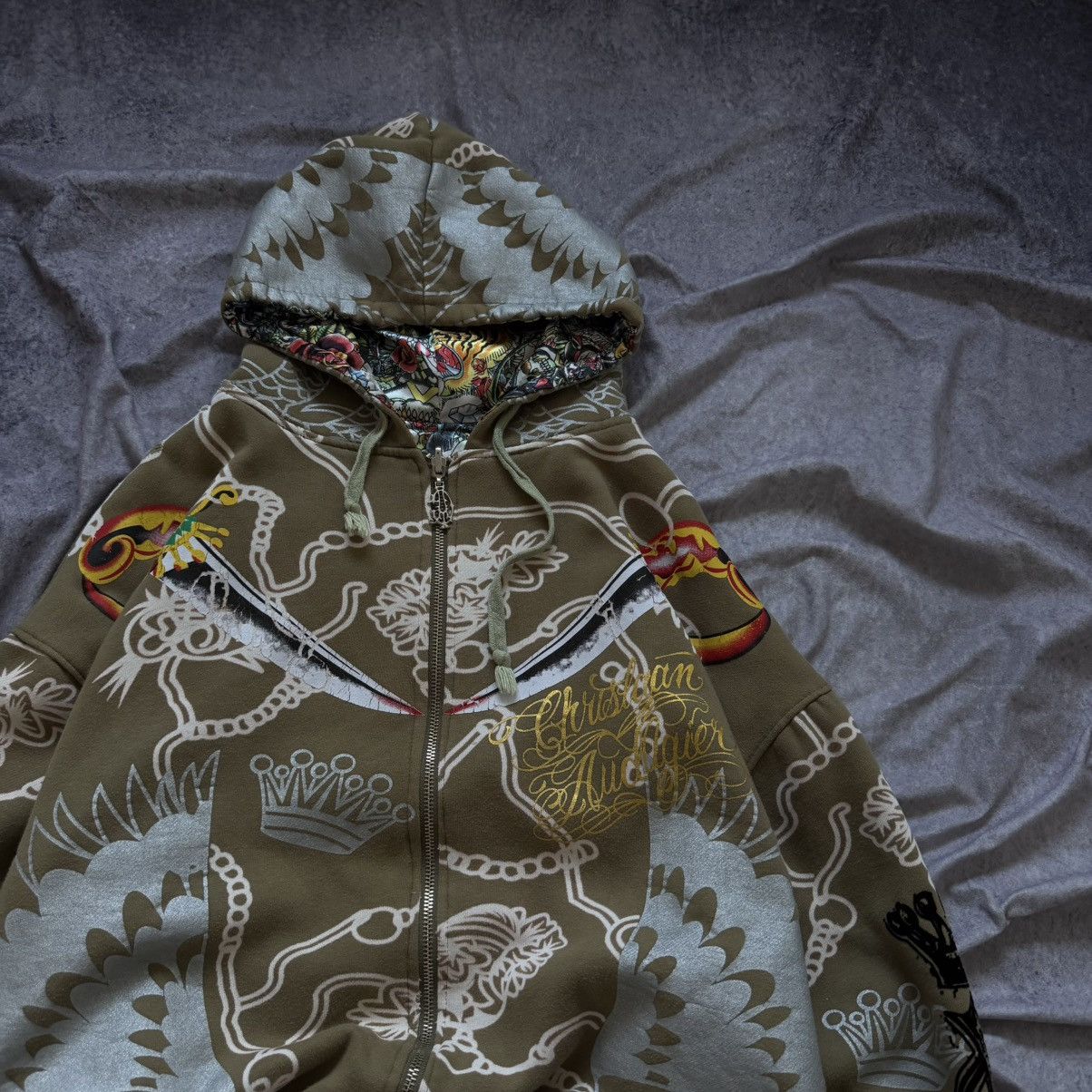 Christian Audigier Y2K Christian Audigier Los Angeles Skull Full Zip Hoodie Size US XXL / EU 58 / 5 - 4 Thumbnail