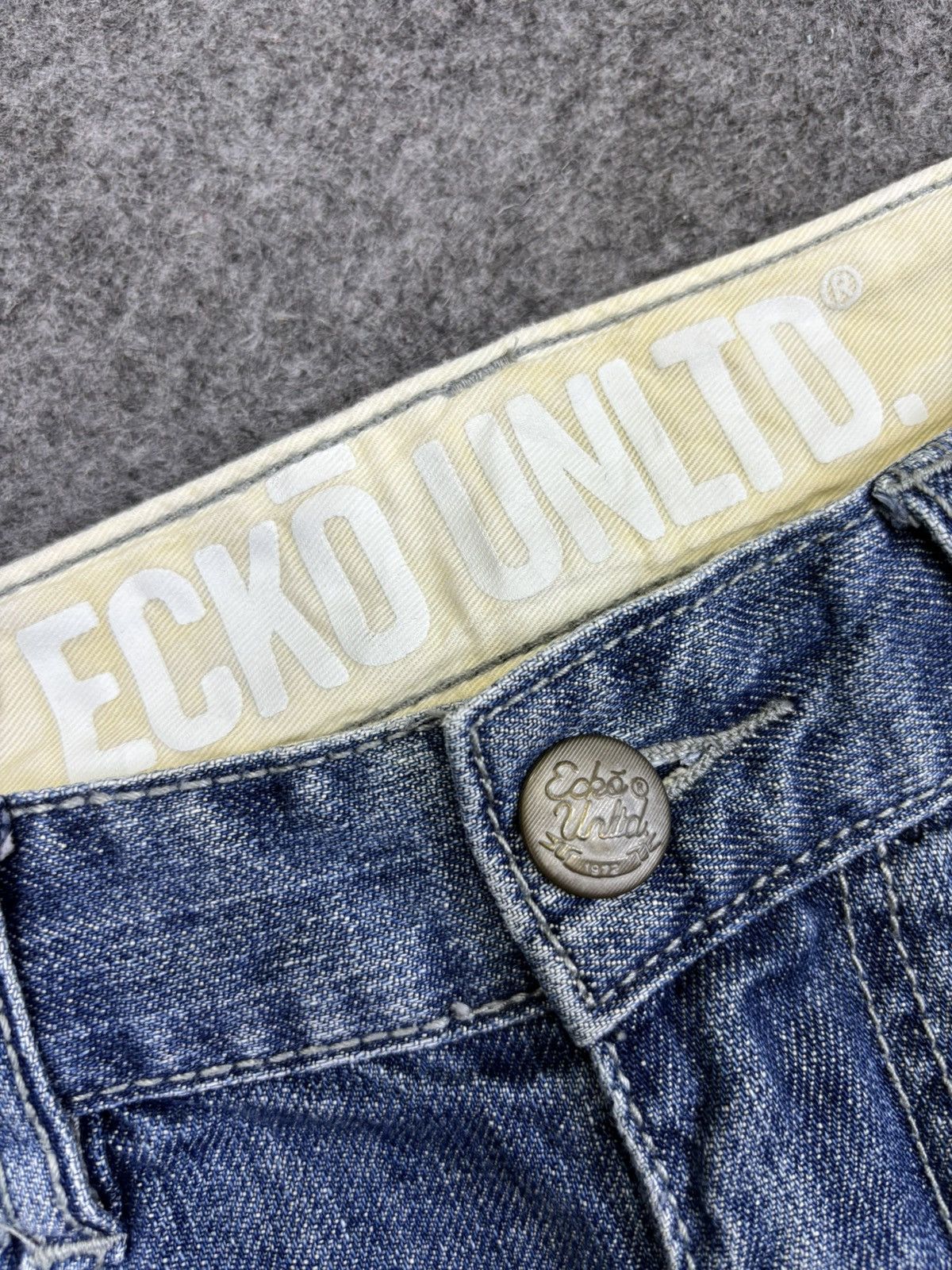 Ecko Unltd. 💥Baggy💥Ecko Spell Out Rapper Denim F834 Size US 33 - 8 Thumbnail