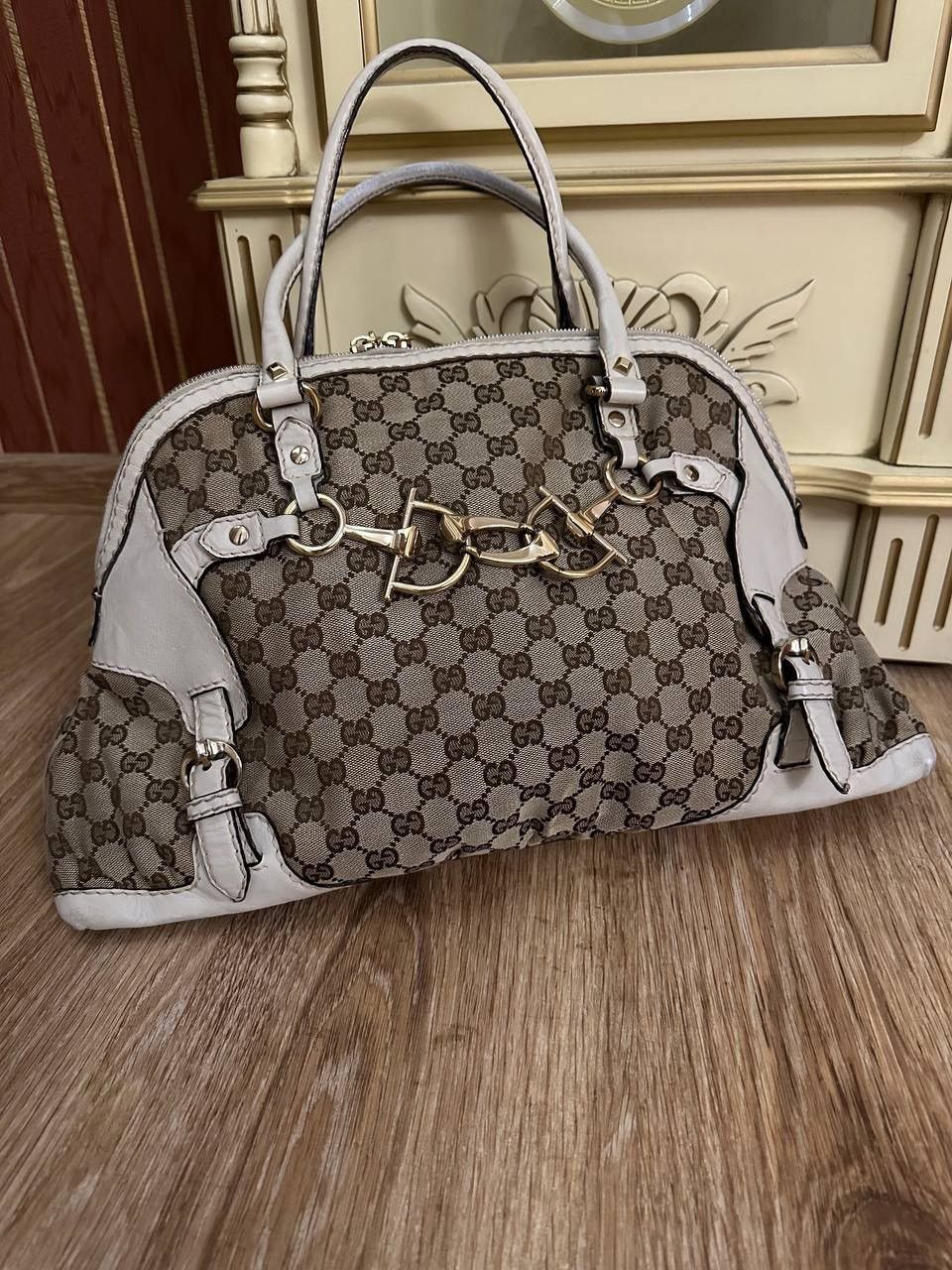 Gucci Gucci GG Canvas Horsebit Horse Nail Boston Bag Purse Vintage Size ONE SIZE - 1 Thumbnail