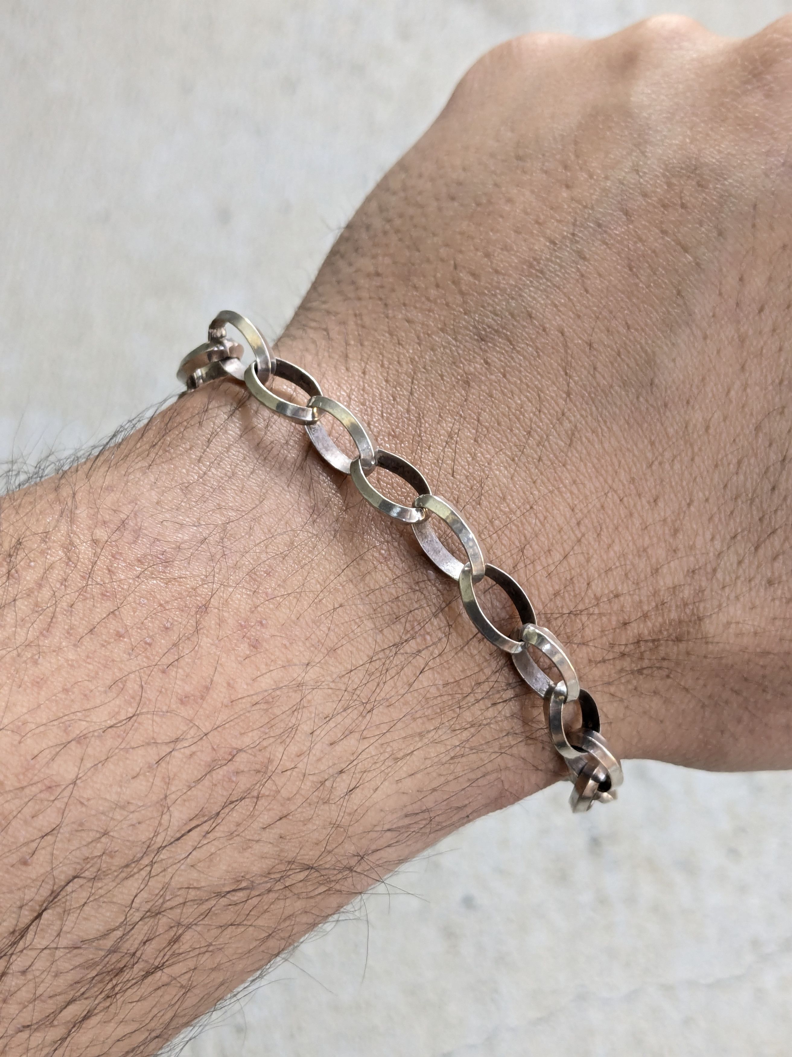 Jewelry Vintage Sterling Silver Bracelet Oval Chain 7.5" Y2K Size ONE SIZE - 8 Thumbnail
