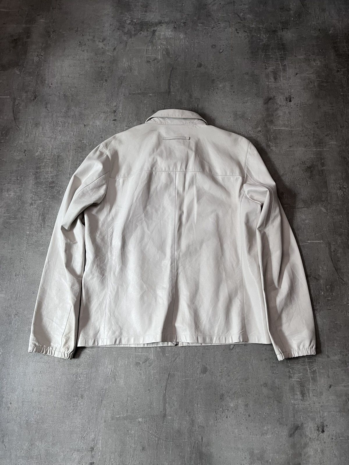 Prada Vintage Prada soft leather jacket white red line 90s Size US L / EU 52-54 / 3 - 14 Thumbnail