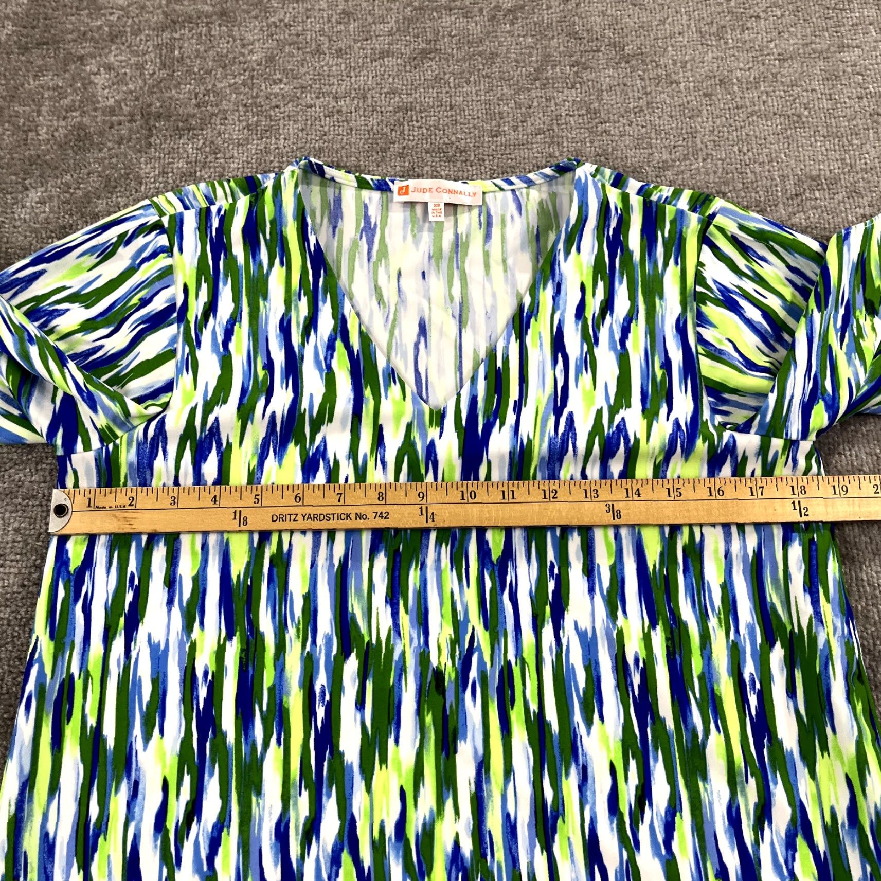 Vintage JUDE CONNALLY Womens XS Daniella Top Stretch Abstract Art V-Neck Shirt Size XS / US 0-2 / IT 36-38 - 6 Thumbnail