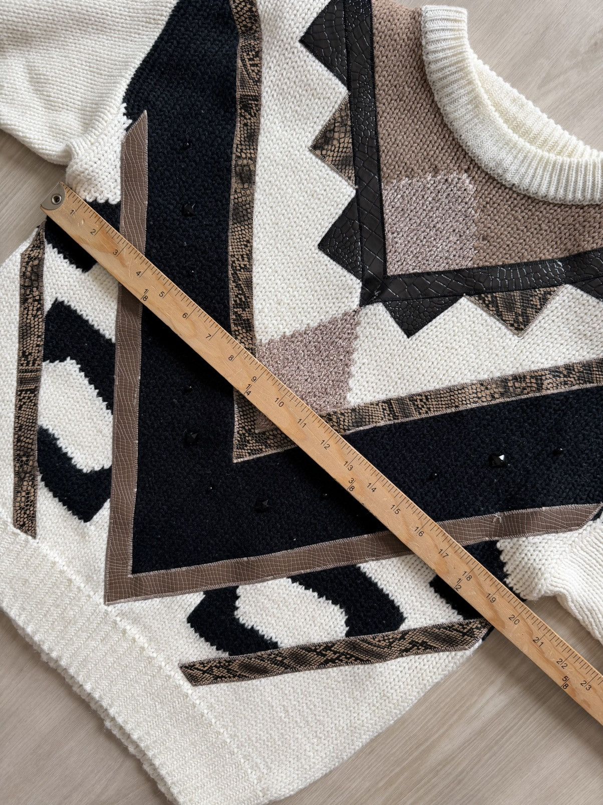 Vintage 80s Cristina Southwest Geometric Knit Sweater Sz L Size L / US 10 / IT 46 - 4 Thumbnail