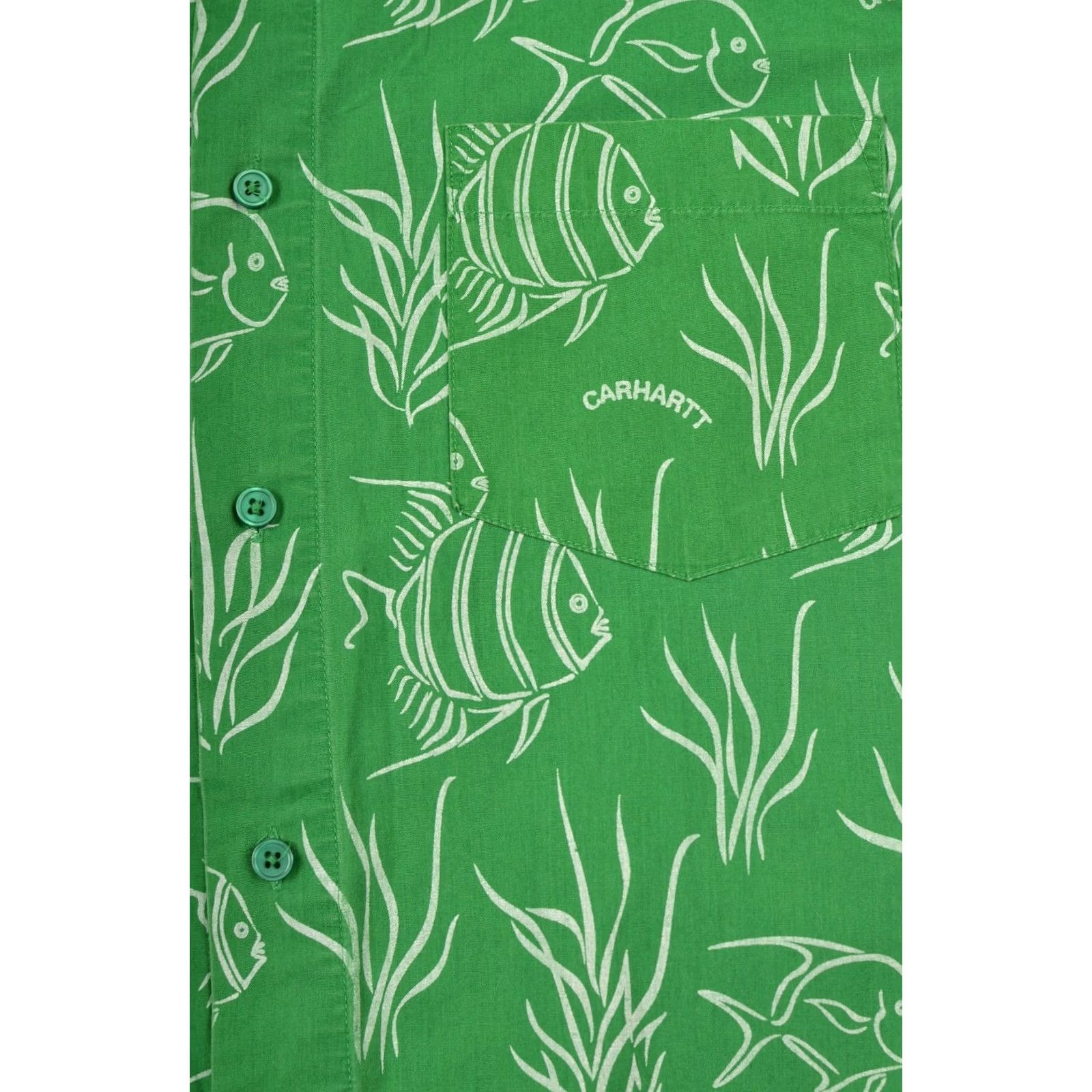 Carhartt Carhartt Hawaiian Fish Print Short Sleeve Button Shirt M Men Green Hawaii Fish Print Button-Up Shirt M Mens Size US M / EU 48-50 / 2 - 3 Thumbnail