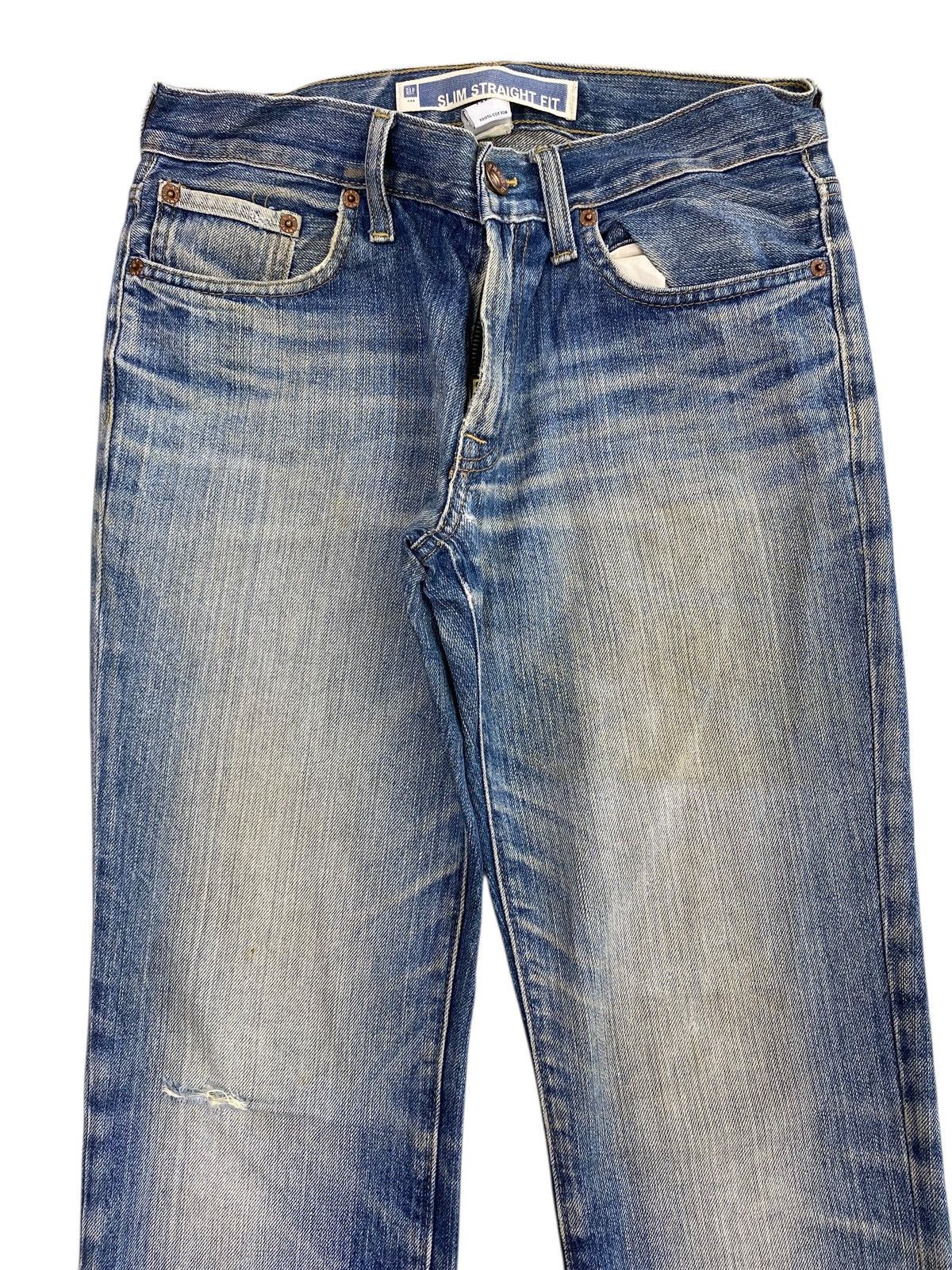 Gap Gap Whiskers Faded Wash Style Straight Cut Jeans Size US 29 - 2 Thumbnail