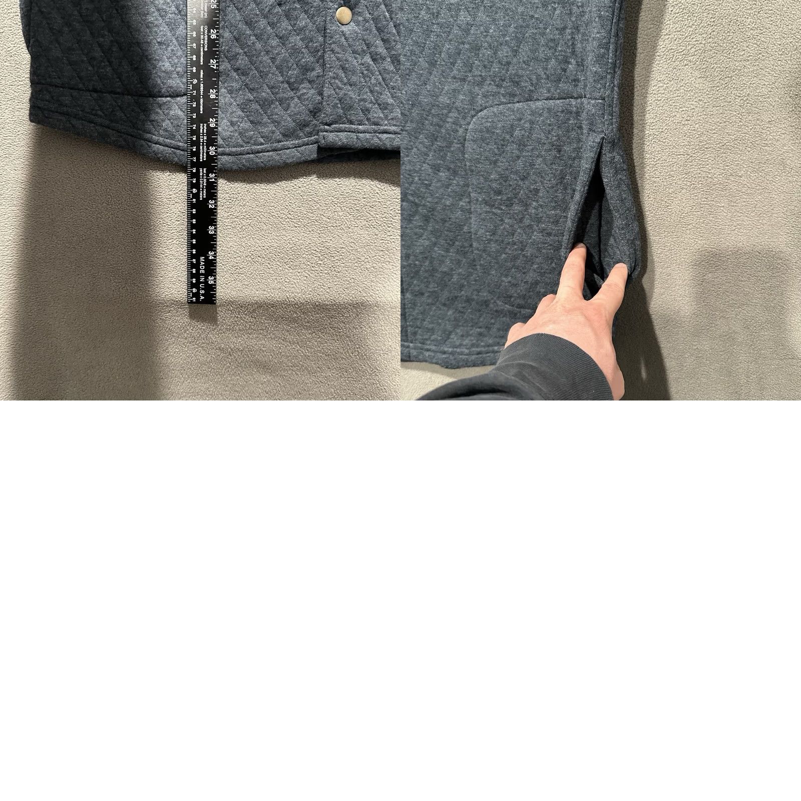 Johnston & Murphy Johnston & Murphy Shirt Mens 2XL Blue Quilted Shacket Jacket Diamond Knit Button-Up Fall Winter Size US XXL / EU 58 / 5 - 8 Thumbnail