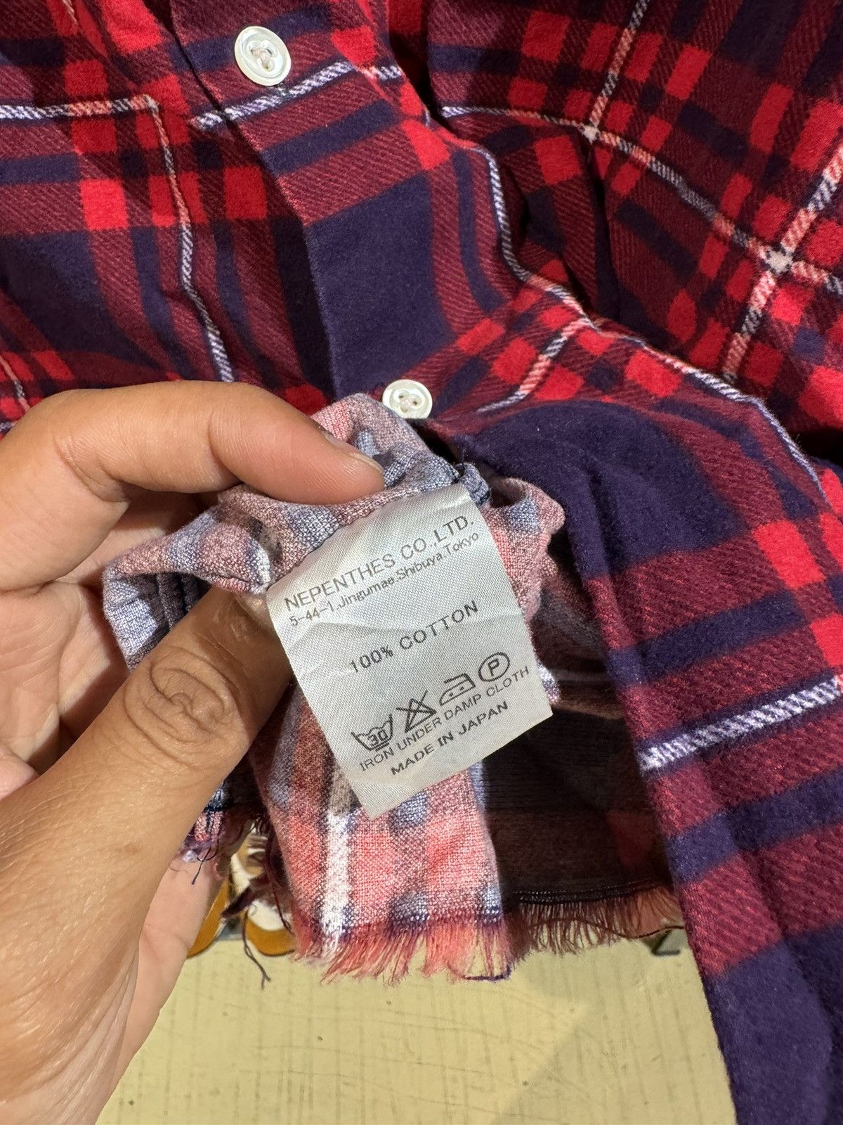 Needles Needles Unfinished Frayed Bottom Flannel Shirt Size US M / EU 48-50 / 2 - 6 Thumbnail