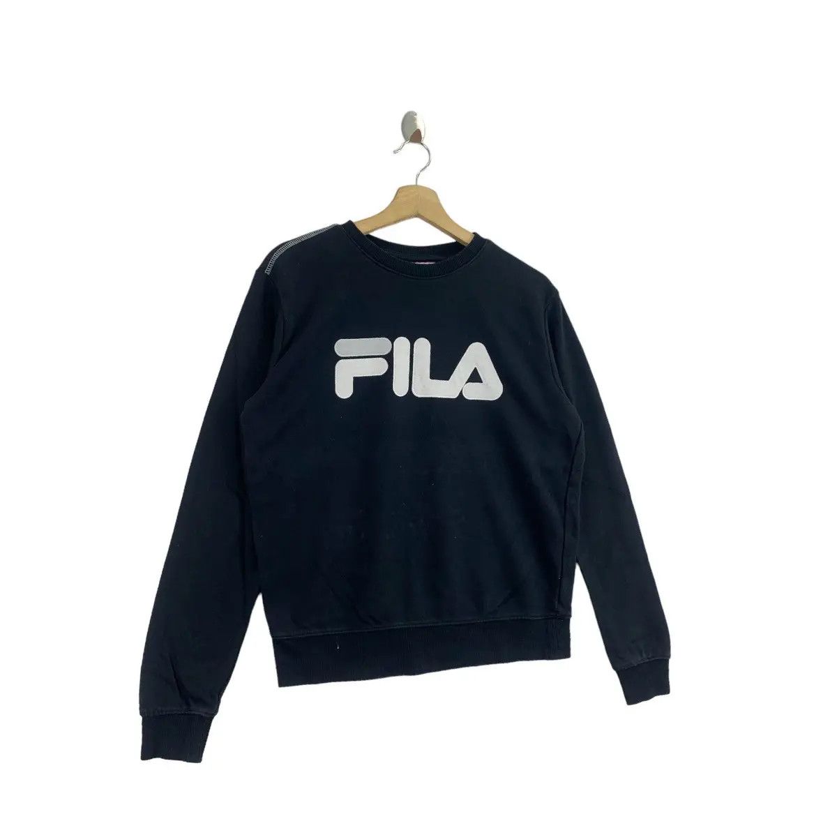 Fila Vtg FILA BIELLA ITALIA Sportiva Embroidered Black Sweatshirt Size L / US 10 / IT 46 - 5 Thumbnail