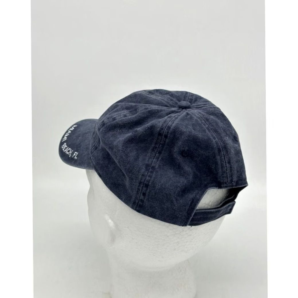 Vintage Blue Hook And Loop Golf Cap Women Adjustable Miami Beach Florida Free Style Size ONE SIZE - 4 Thumbnail