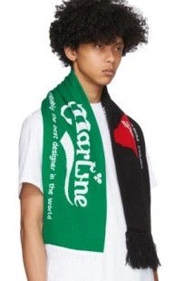 Martine Rose Martine Rose Green and Black Football Scarf Size ONE SIZE - 5 Thumbnail