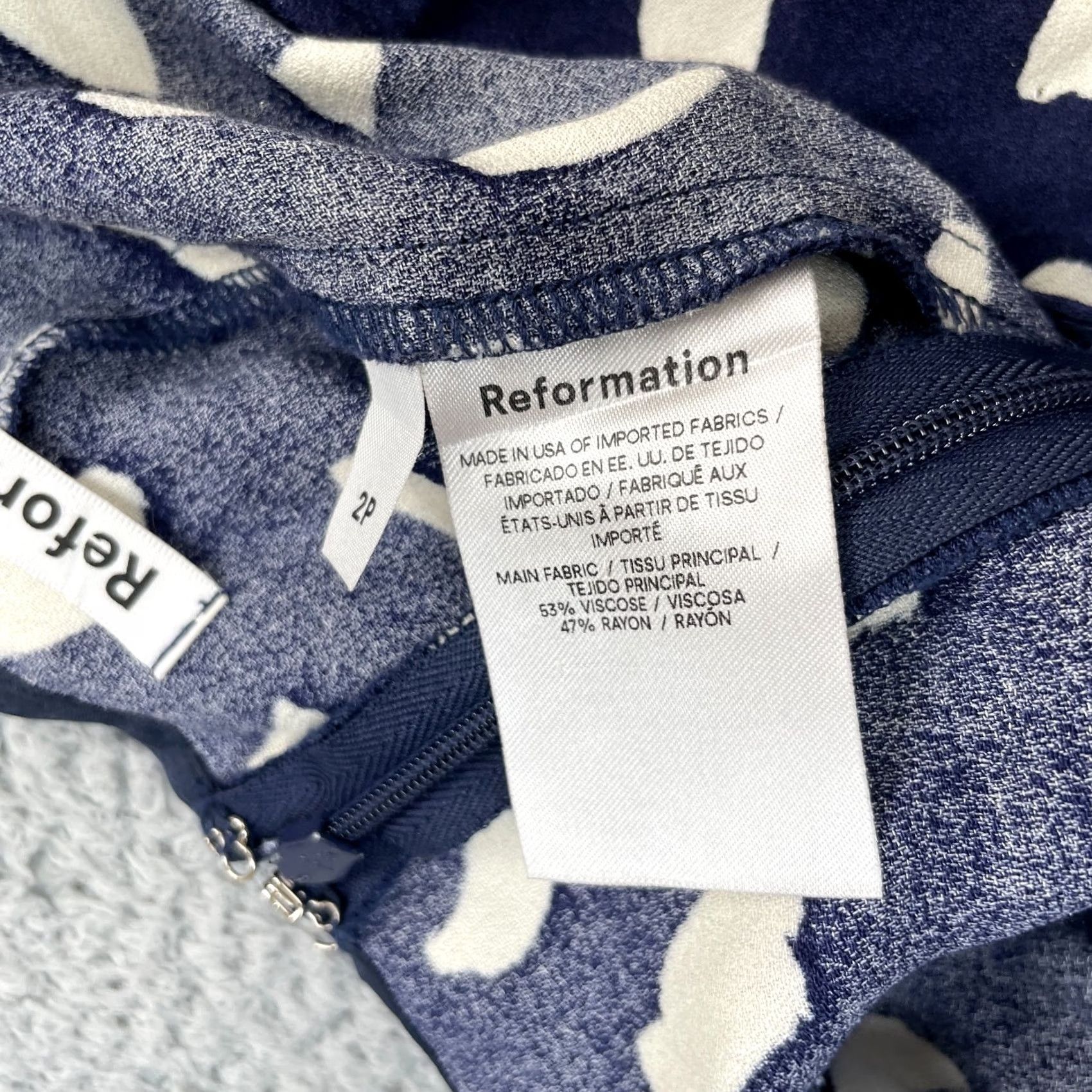 Reformation Reformation Skirt Womens 2P Petite Blue Zoe Side Slit Midi Zip Size 26" / US 2 / IT 38 - 4 Thumbnail