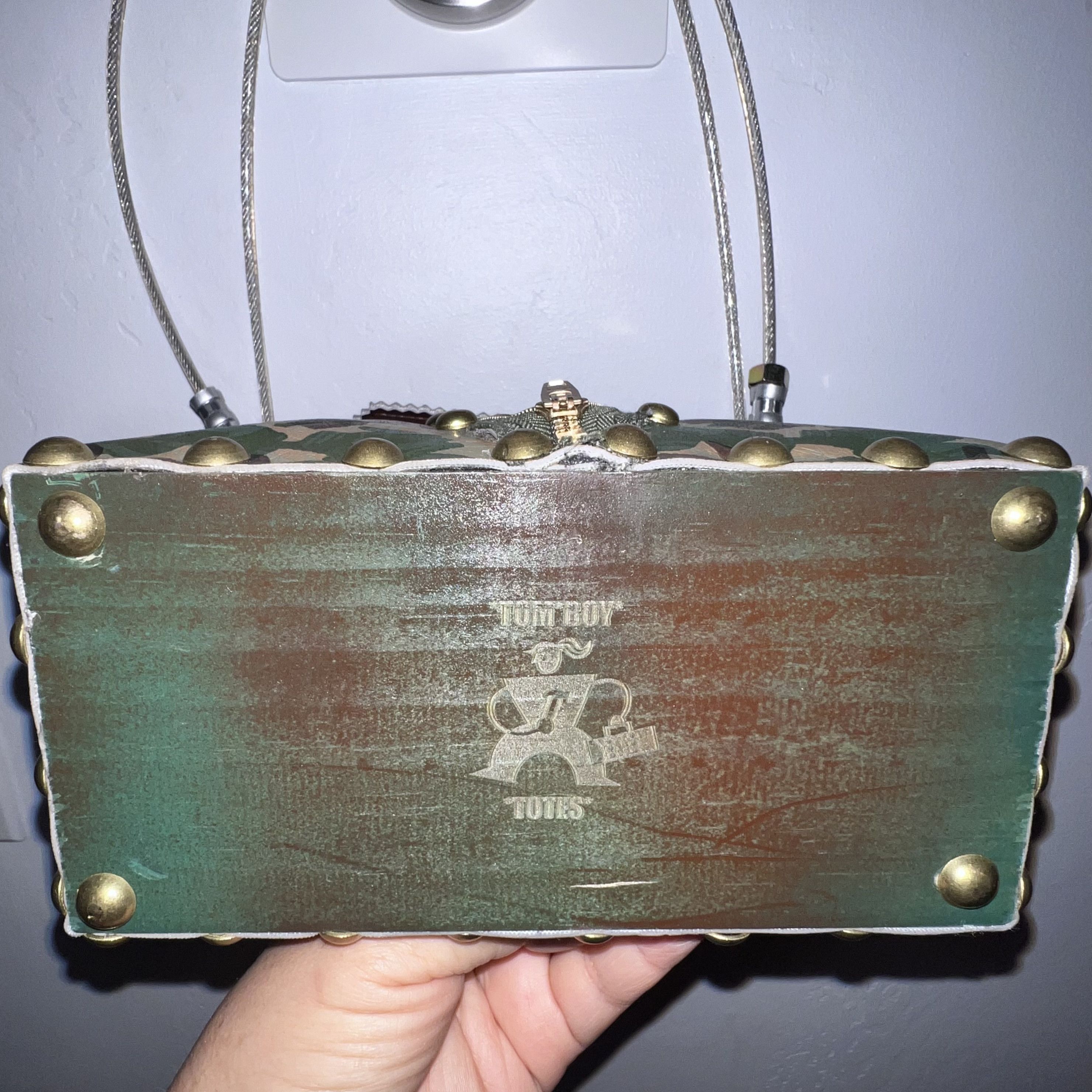 Other RARE Custom TOM BOY TOTES Bag - Floral Camo, Rivets, Charms Size ONE SIZE - 6 Thumbnail