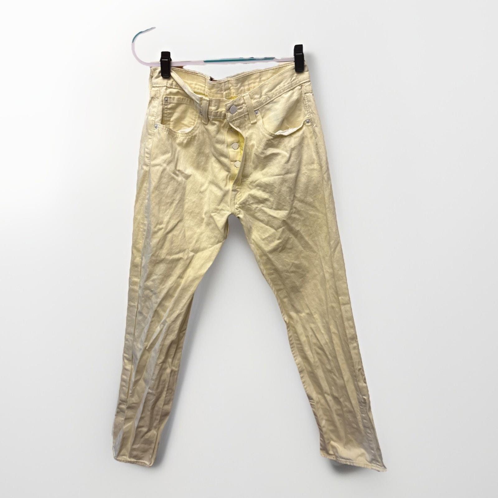 Levi's Vintage 90s Rare 501 Levis Button Fly Yellow Denim Jeans 32 Size US 32 / EU 48 - 1 Thumbnail