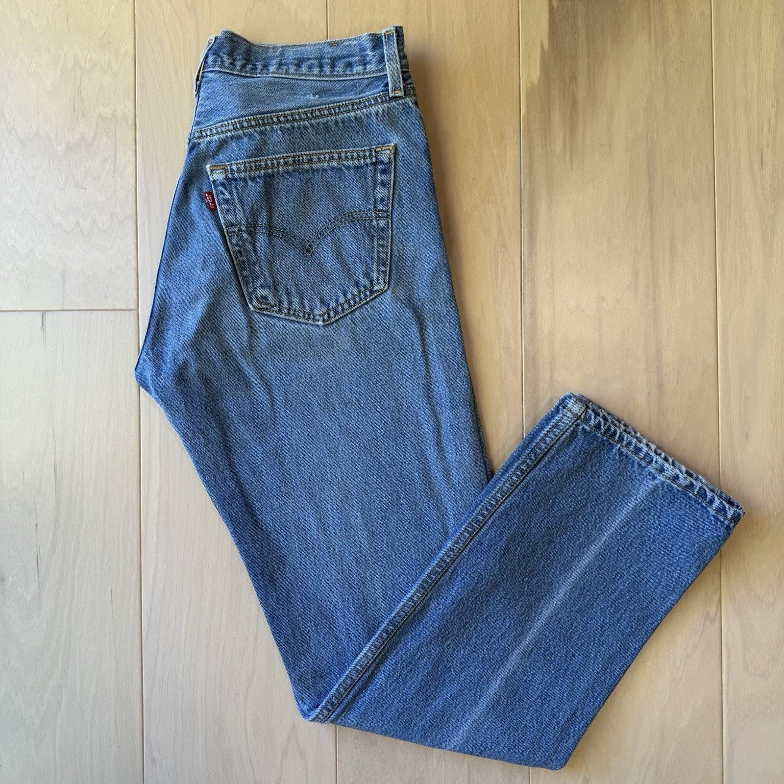 Levi's × Vintage Vintage Levis 501 Jeans 29 Blue Faded Straight Leg Denim Size US 29 - 2 Thumbnail
