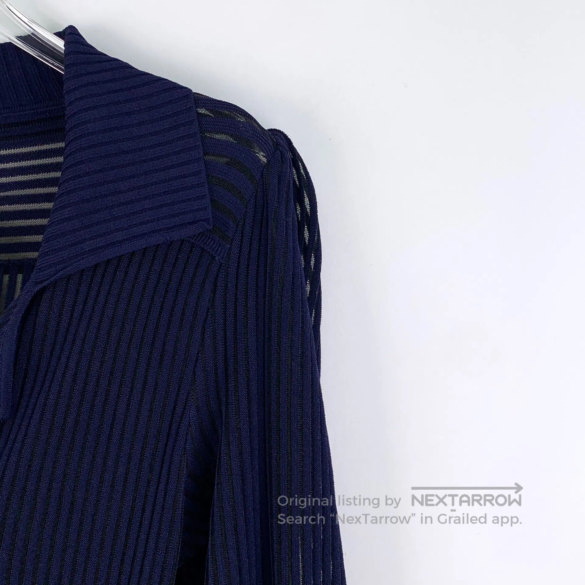 Fendi FENDI Dark Blue Collar Double Button Long Sleeve Knit Dres Size XS / US 0-2 / IT 36-38 - 3 Thumbnail