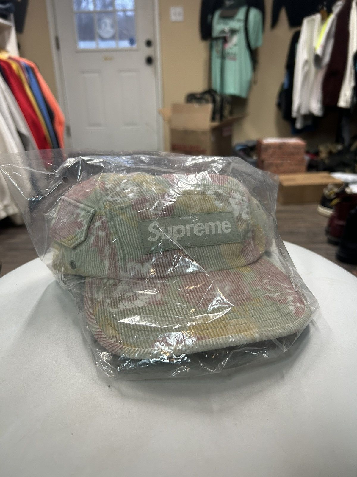image of Supreme Corduroy Floral Logo Hat, Men's