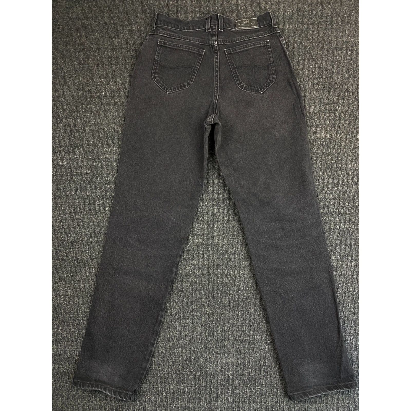 Lee VINTAGE Lee Original Jeans High Waisted Faded Black Size 10 30 x 31 Womens Jeans Retro Logo Hipster 90s Womens Lee Jeans Regular Rise Size 32" / US 10 / IT 46 - 2 Thumbnail