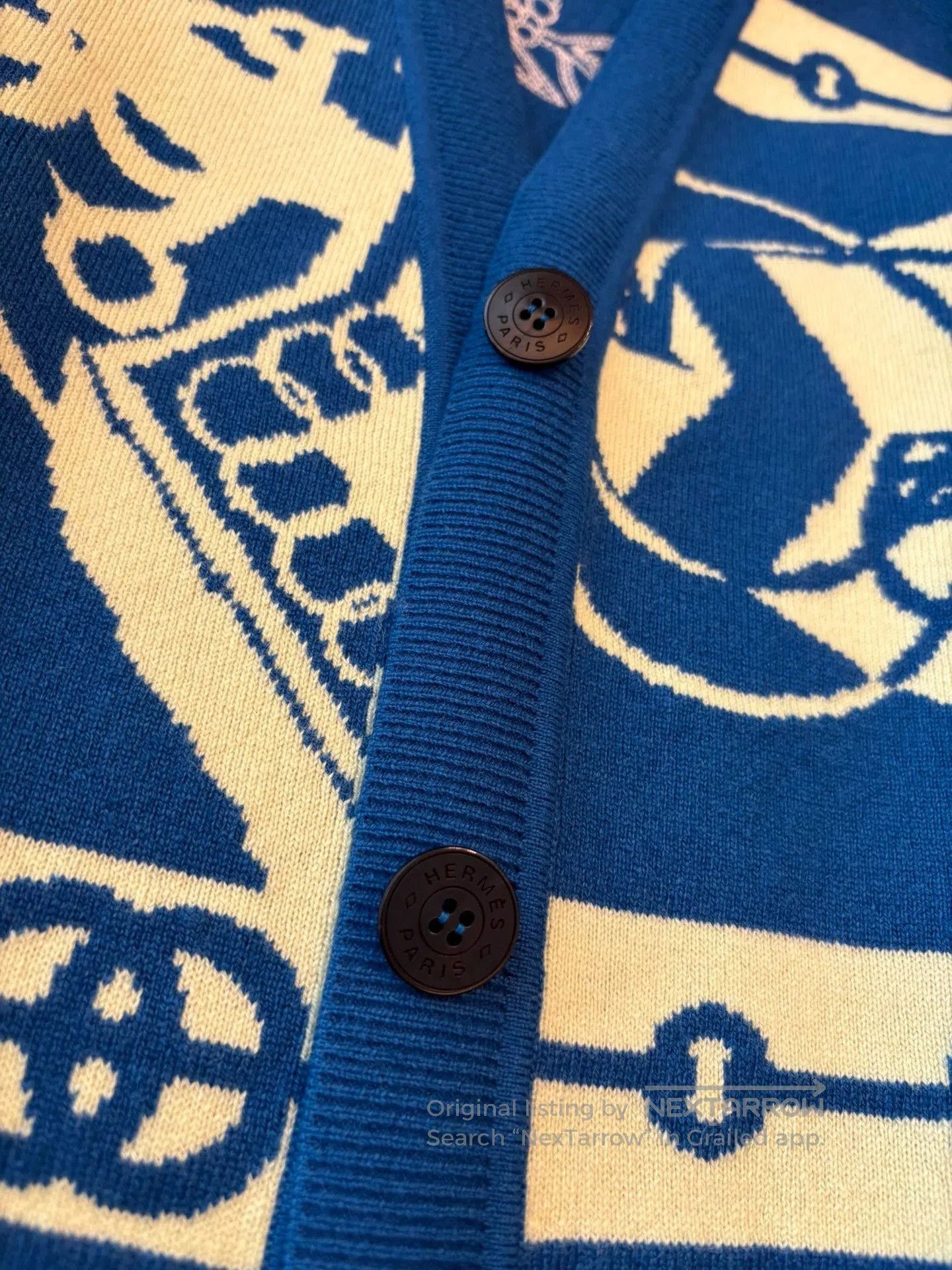 Hermes Hermes Blue Cardigan Sweater. Size US XXS / EU 40 - 3 Thumbnail