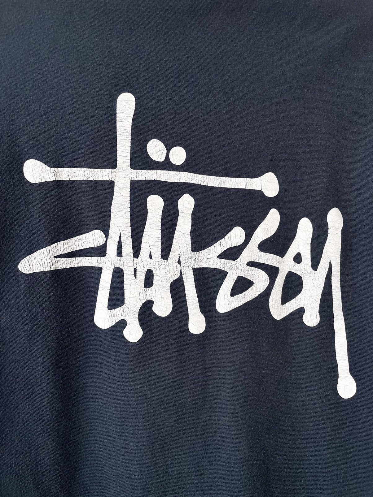 Stussy Vintage Y2K Stussy Big Logo Faded Navy Blue T-Shirt Size L Size US L / EU 52-54 / 3 - 12 Thumbnail