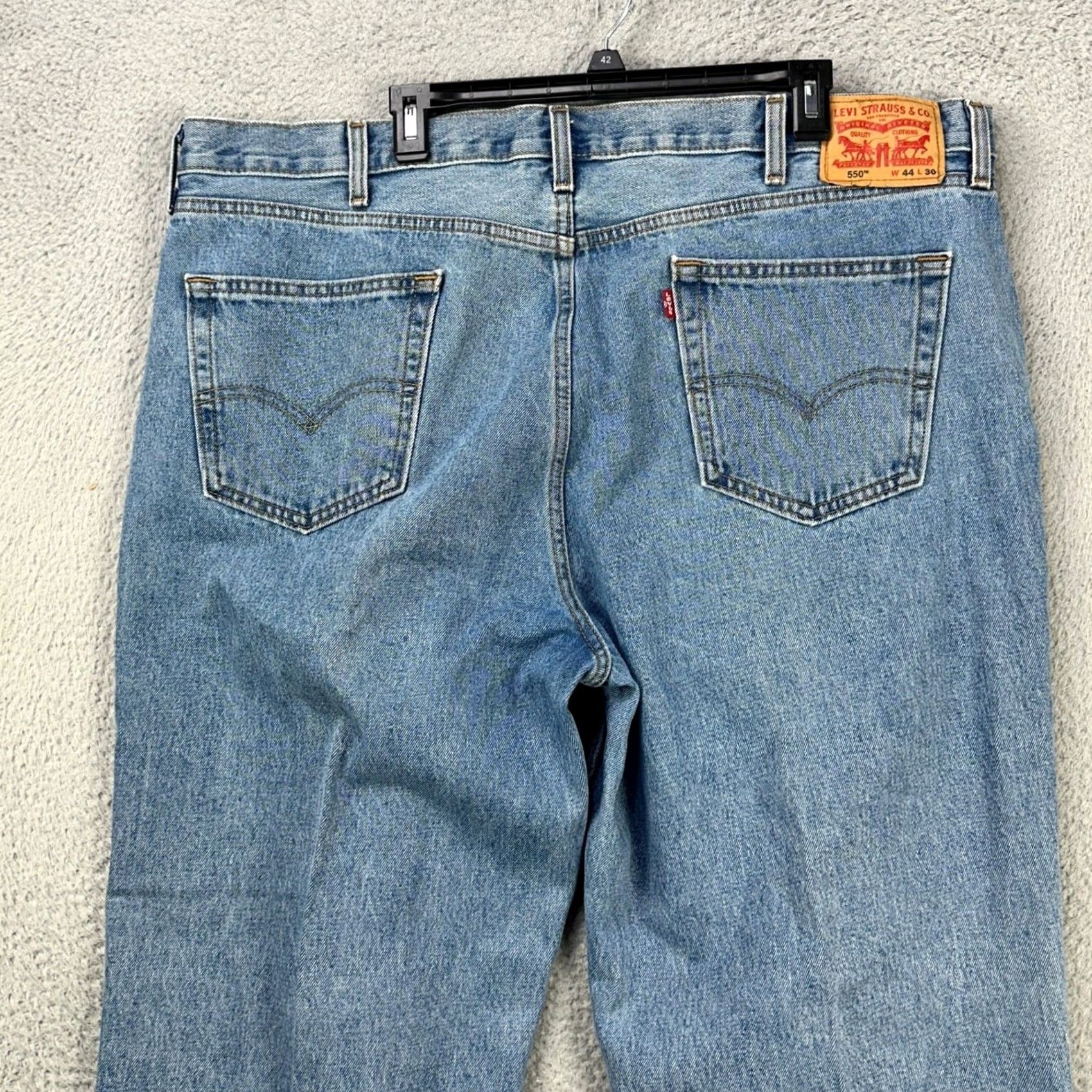 Levi's Levi's 550 Jeans 44X30 Blue Red Tab 5 Pocket Denim Pants Straight Adult Mens Regular Slim Casual Vintage: No, 550 Size US 44 / EU 60 - 3 Thumbnail