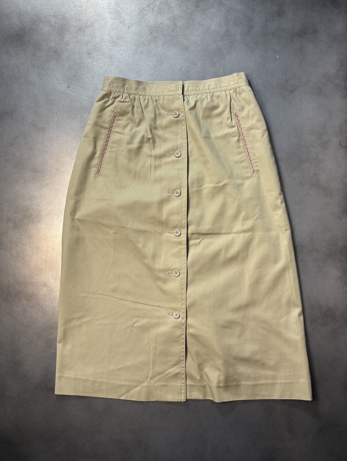 JCPenney × Sears × Vintage 1990s Maxi Skirt Vintage Tabi Skirt Front Button Loden Trad Size 32" / US 10 / IT 46 - 11 Thumbnail