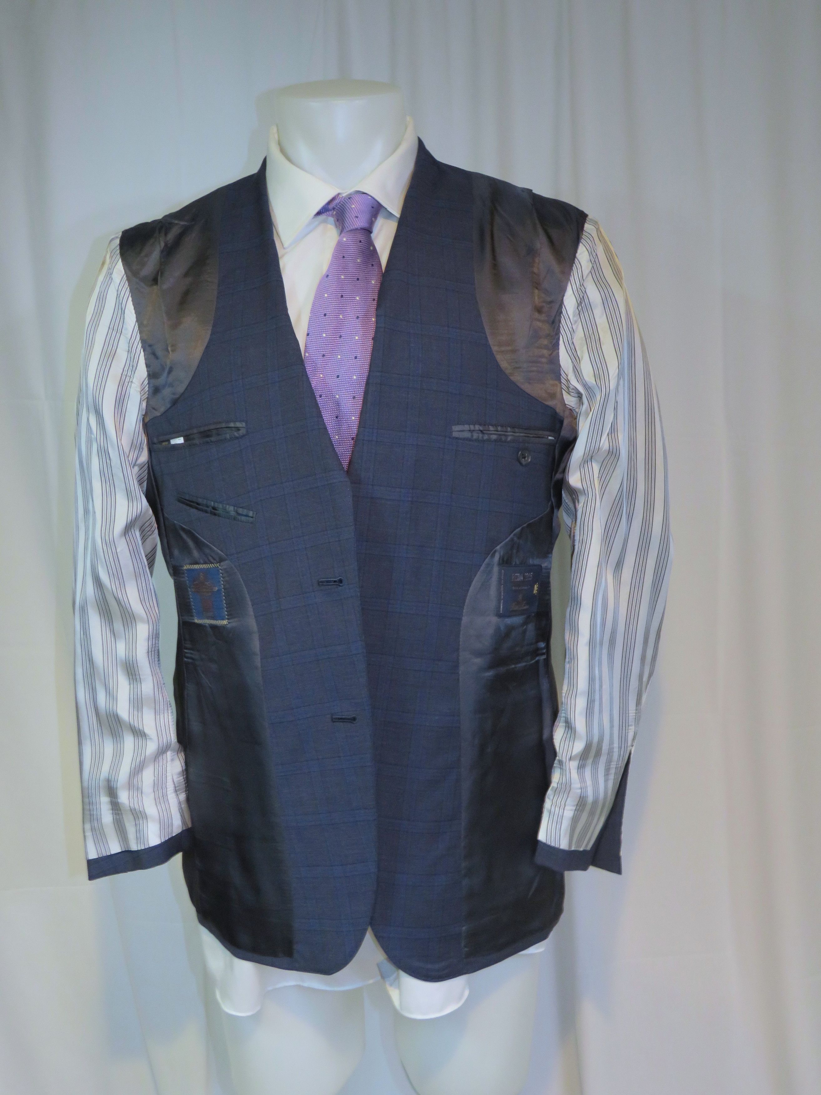Brooks Brothers 1818 Classic Reda Current Blue Plaid Suit 40R NWT $1300 Size 40R - 11 Thumbnail