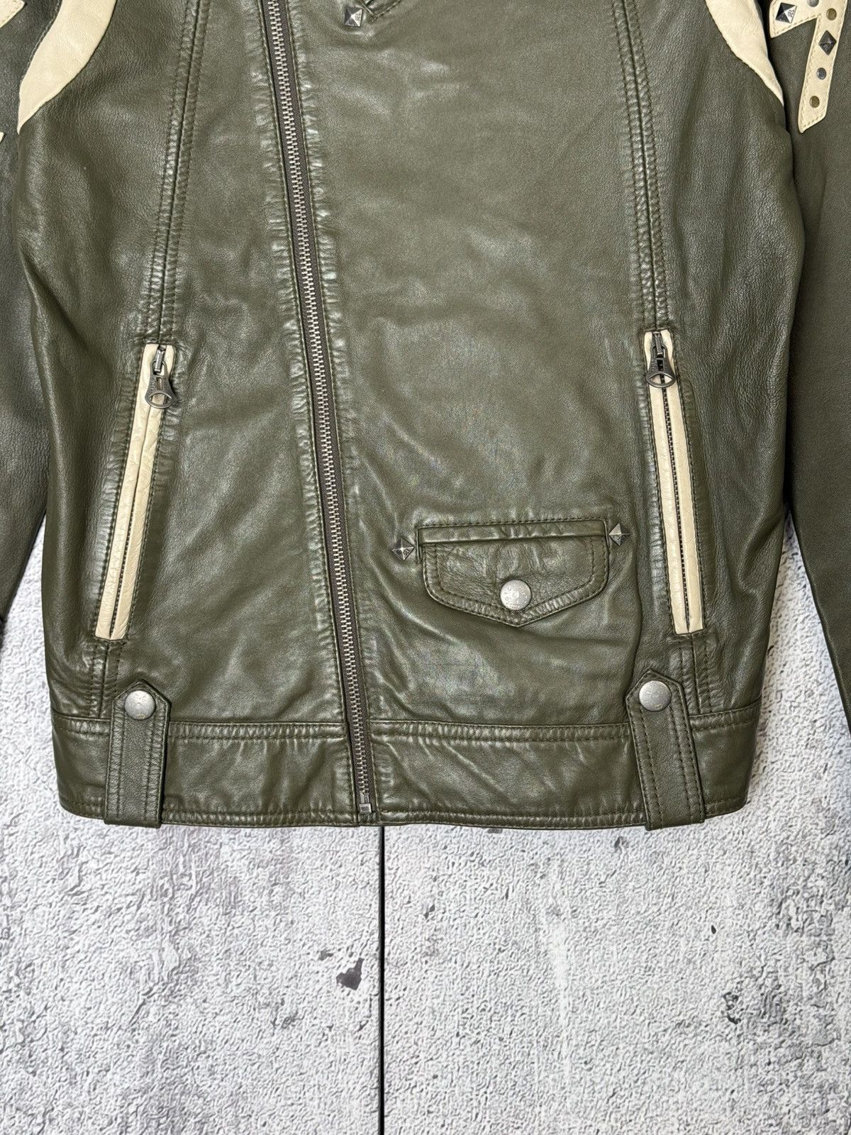 Diesel Vintage Diesel Leather Biker Jacket Big Logo Moto Racing Size L / US 10 / IT 46 - 7 Thumbnail