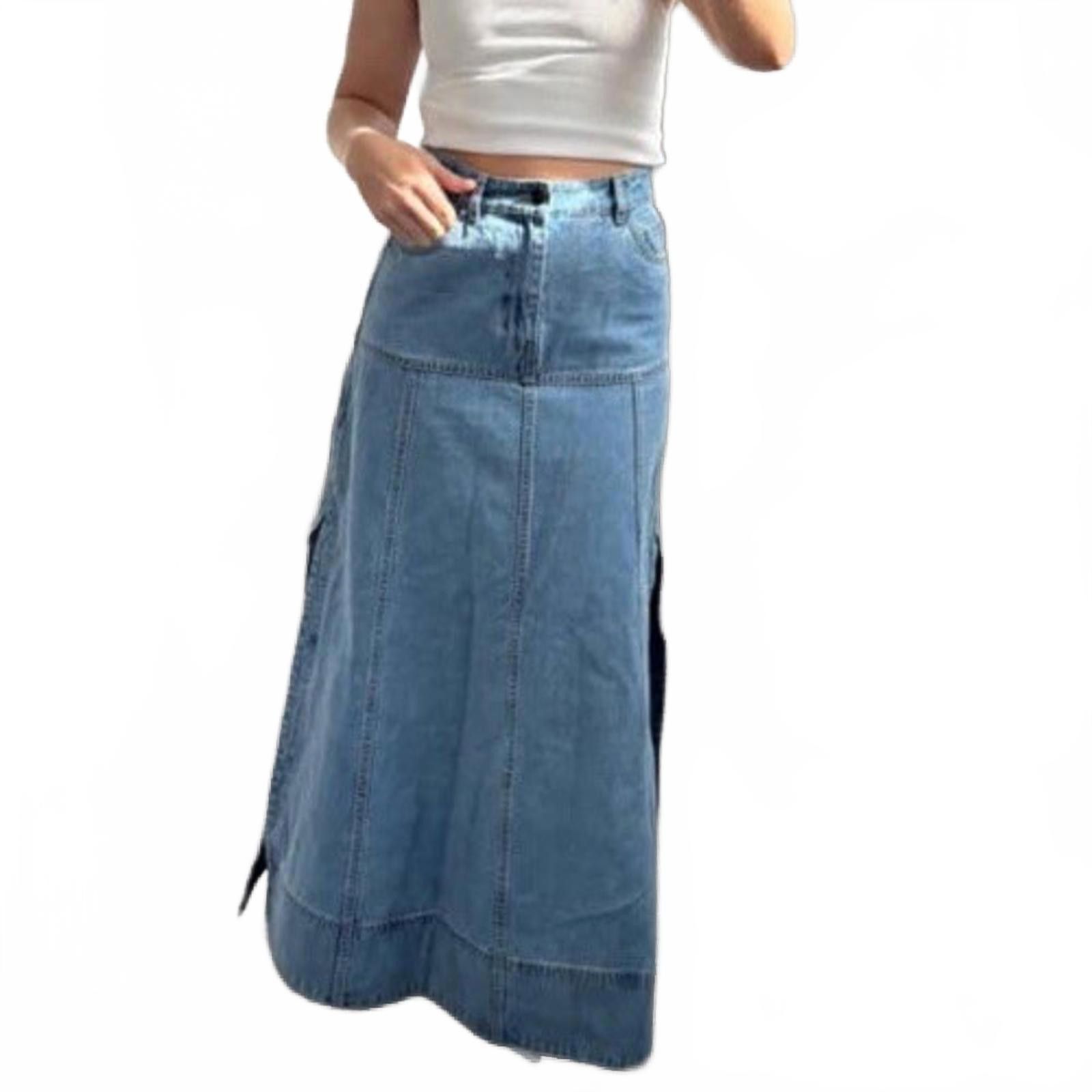 Designer Shona Joy Stella Panelled Midi Denim Skirt - Size AU 8/US 4 Size 27" / US 4 / IT 40 - 2 Thumbnail