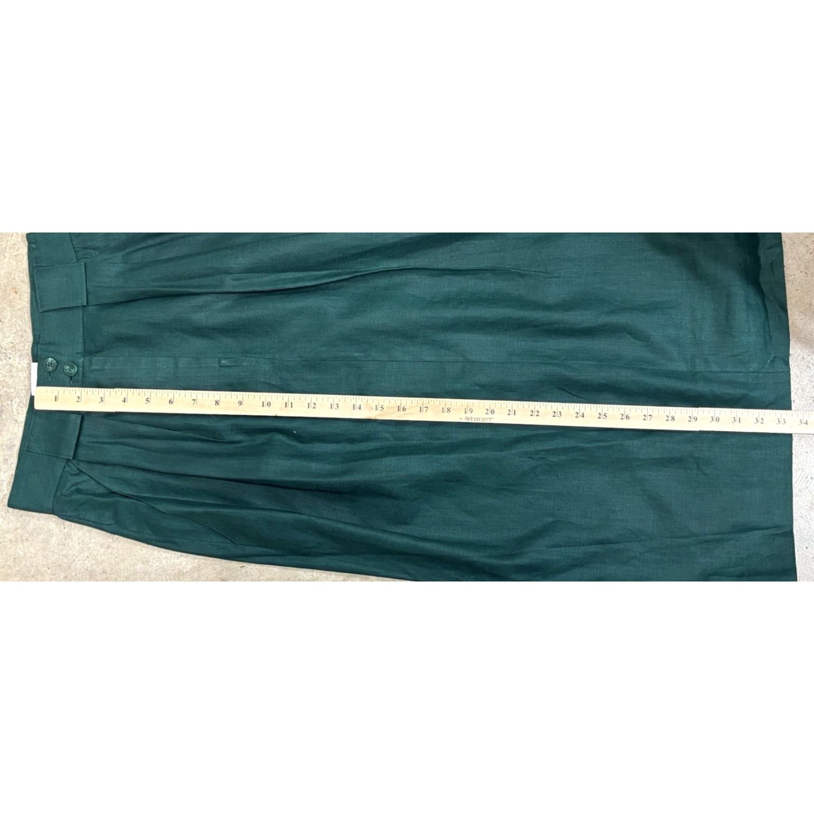 Jones New York VINTAGE Jones New York Linen Midi Skirt 4 Pockets Pencil Career Green Womens Size 4 33.5” Zip Size 27" / US 4 / IT 40 - 7 Thumbnail