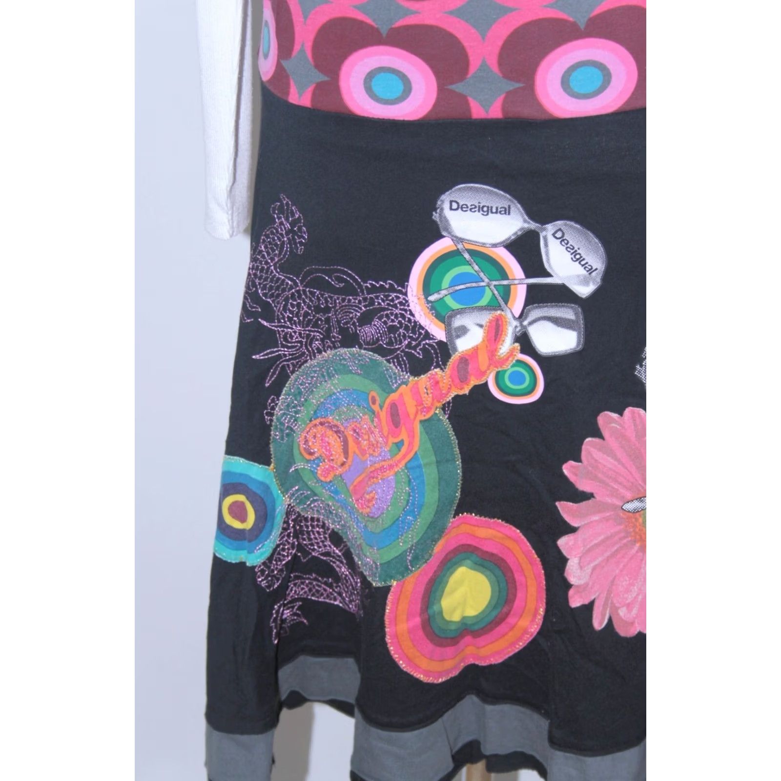 Desigual Desigual Skirt S Cotton Midi Multicoloured Womens Size 28" / US 6 / IT 42 - 2 Thumbnail