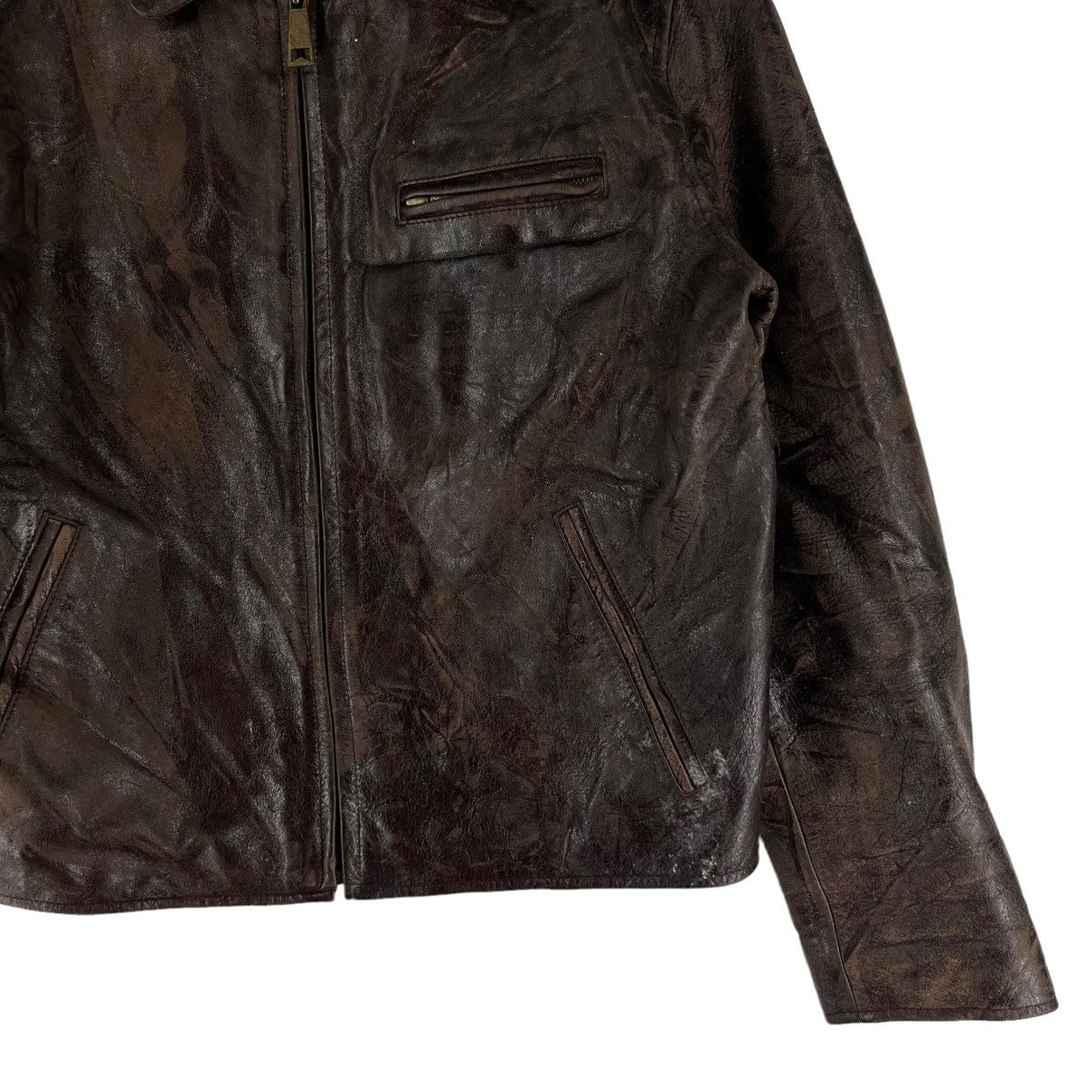 Marlboro 🔥VINTAGE BIKER GENUINE LEATHER JACKET FLY MARLBORO Size US S / EU 44-46 / 1 - 5 Thumbnail
