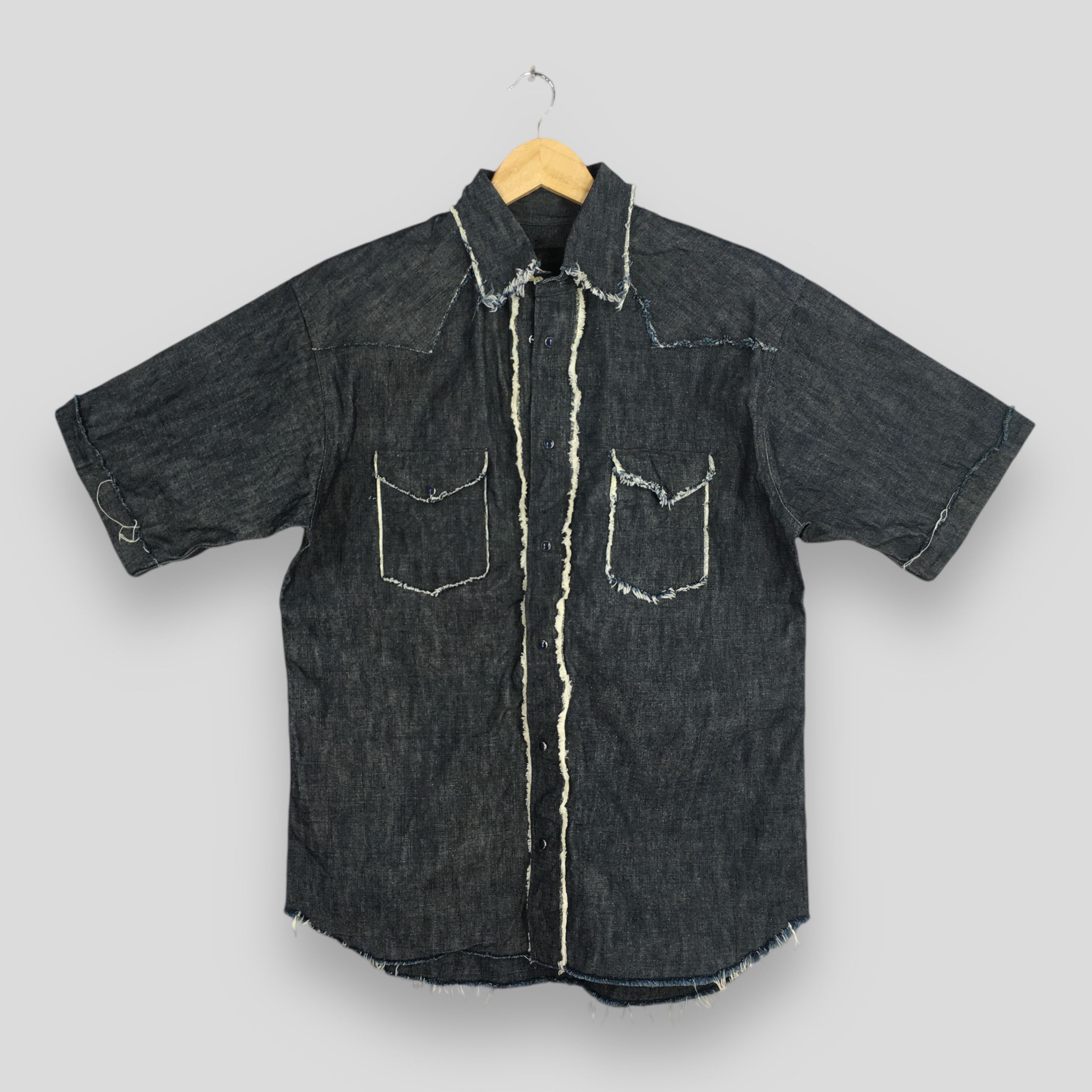 If Six Was Nine × Yoshiyuki Konishi Vintage 90s Ficce Jeans Denim Shirt Medium Size US M / EU 48-50 / 2 - 1 Thumbnail