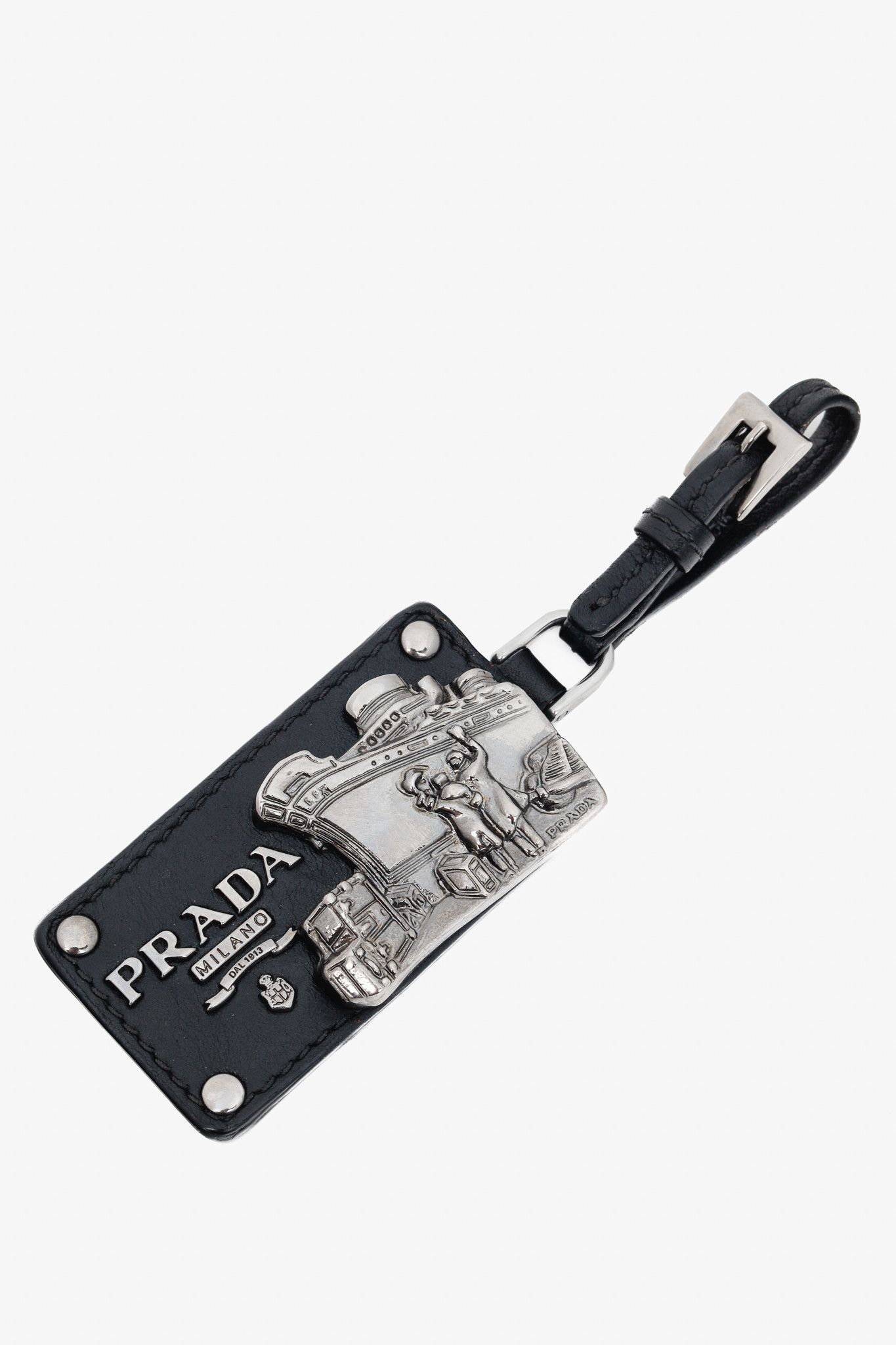 Prada Prada Black Leather SHW Ship-Motif Bag Charm Size ONE SIZE - 1 Thumbnail
