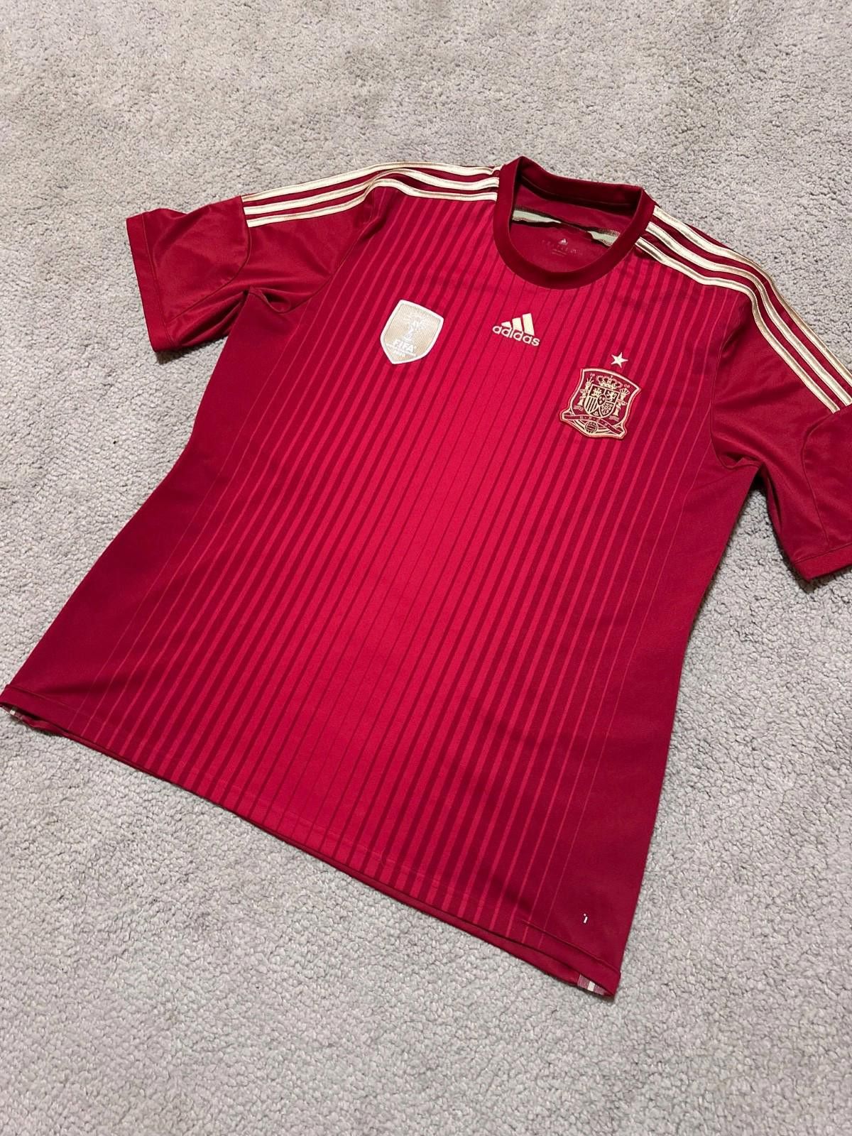 Adidas 2014-15 Spain Home Adidas Football shirt Soccer Jersey Size US XL / EU 56 / 4 - 2 Thumbnail