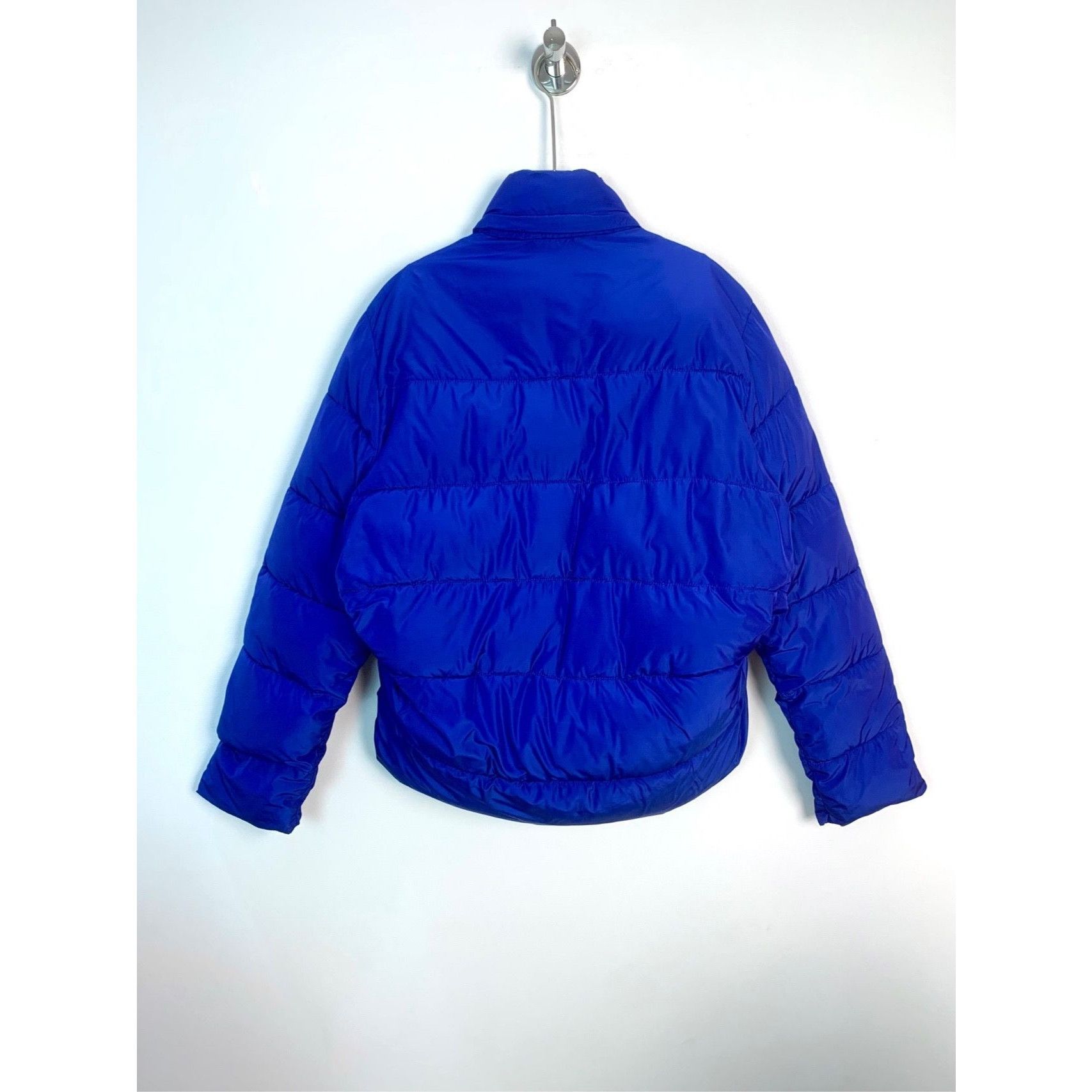 Balenciaga Royal Blue Puffer Jacket With Stand-Up Collar & Z