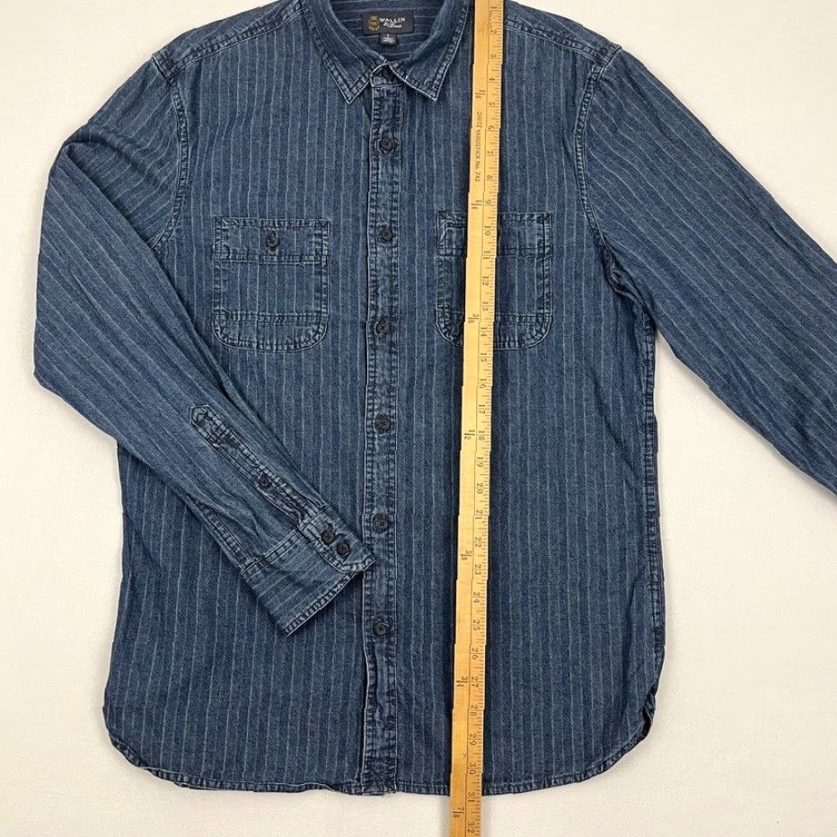 Vintage VINTAGE Wallin & Bros Shirt Mens L Blue Pinstripe Train Railroad Conductor Button Up Size US L / EU 52-54 / 3 - 3 Thumbnail