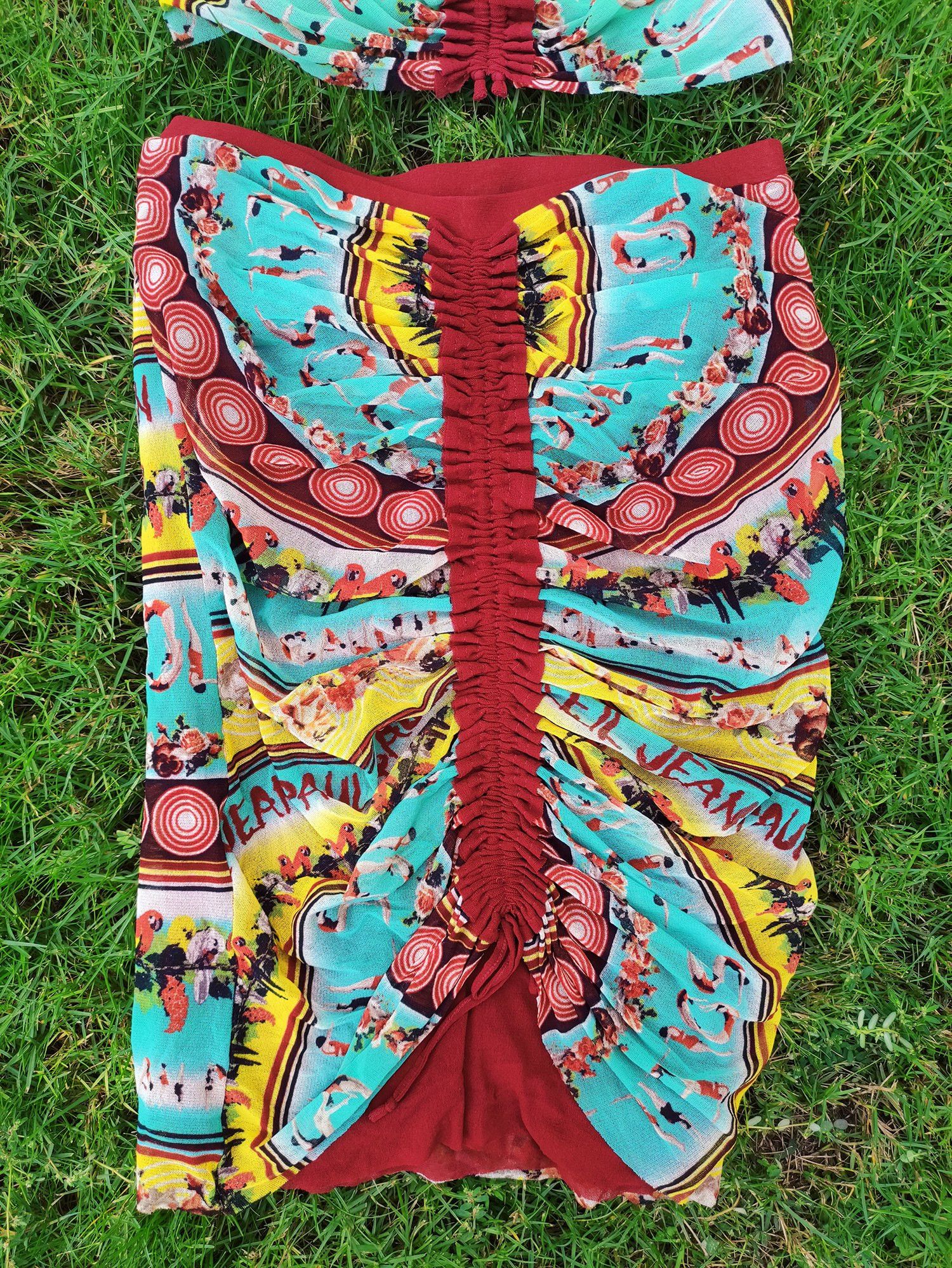 Jean Paul Gaultier Jean Paul Gaultier Diver Tropical Parrot Mesh Skirt Top Size ONE SIZE - 8 Thumbnail