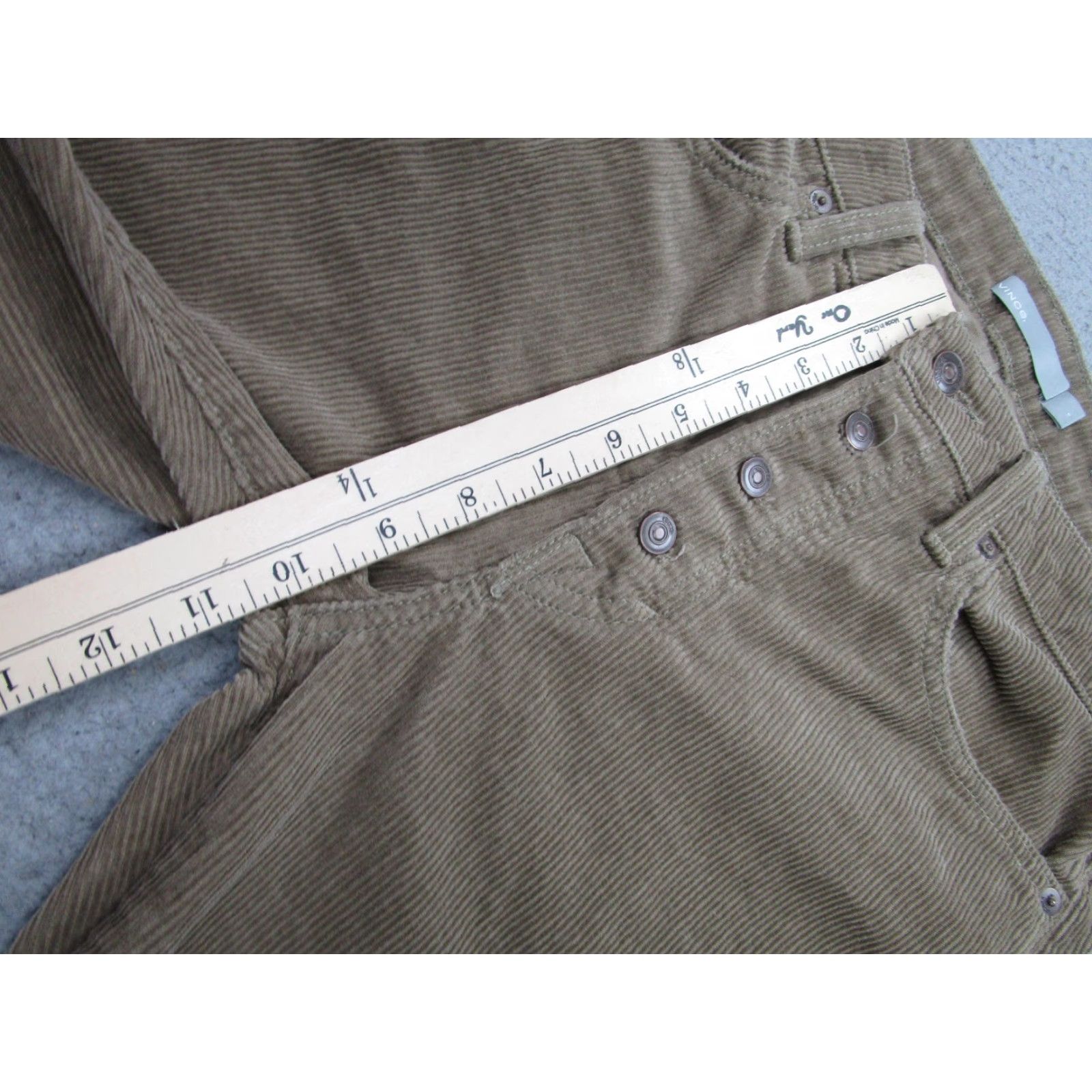 Vince Vince Womens 4 Beige Corduroy Straight Leg Pants Button Fly Casual Pants Size 27" / US 4 / IT 40 - 4 Thumbnail