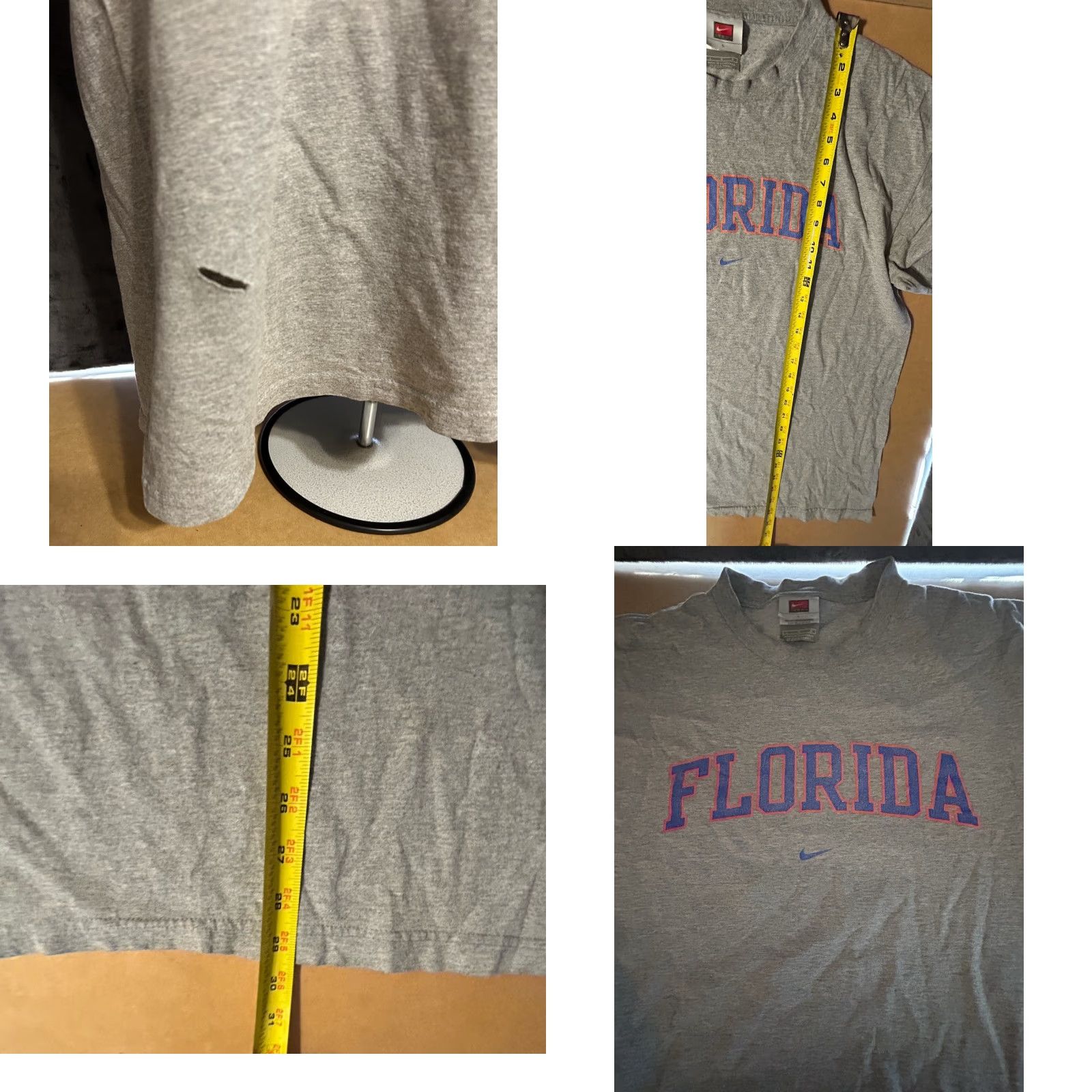Nike VINTAGE Nike Gators Shirt Men Large Swoosh Graphic Tee College Sports Gray Size US L / EU 52-54 / 3 - 8 Thumbnail