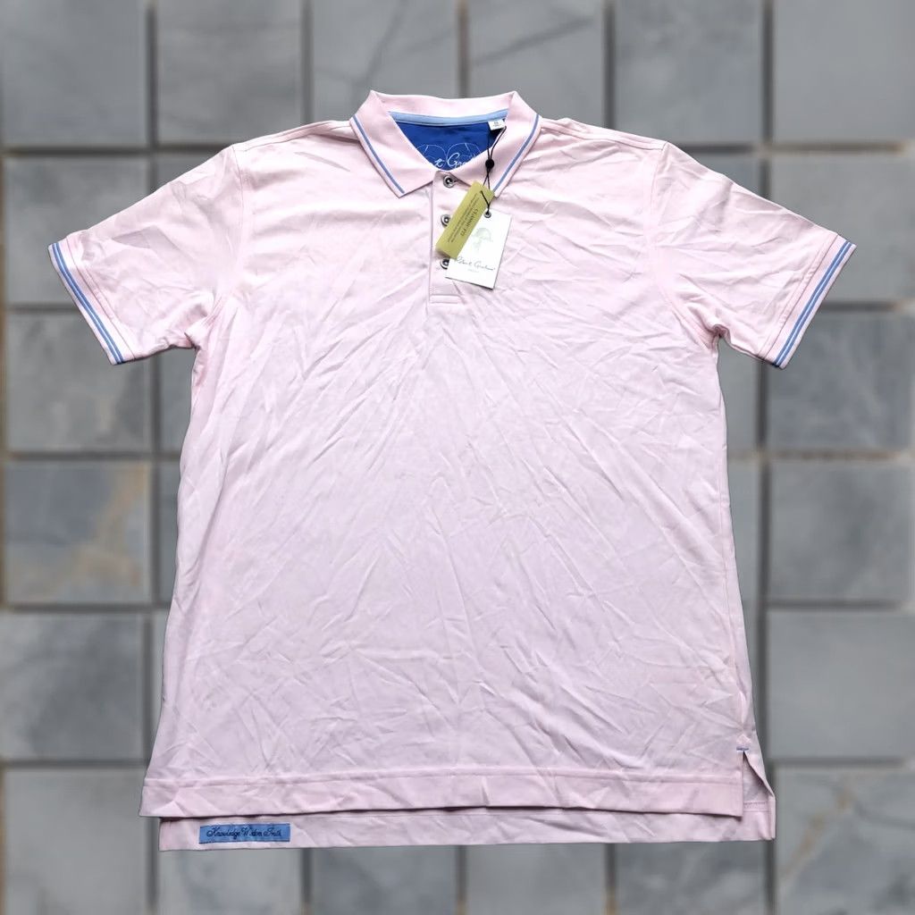 Robert Graham Robert Graham Polo Shirt Mens Medium Pink Clock Tower Classic Fit Short Sleeve Size US M / EU 48-50 / 2 - 1 Thumbnail