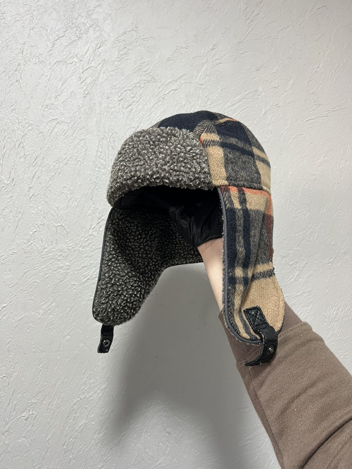 Hysteric Glamour Y2K Faux Fur Ushanka Vintage Style Burberry Warm Trapper Hat Size ONE SIZE - 3 Thumbnail