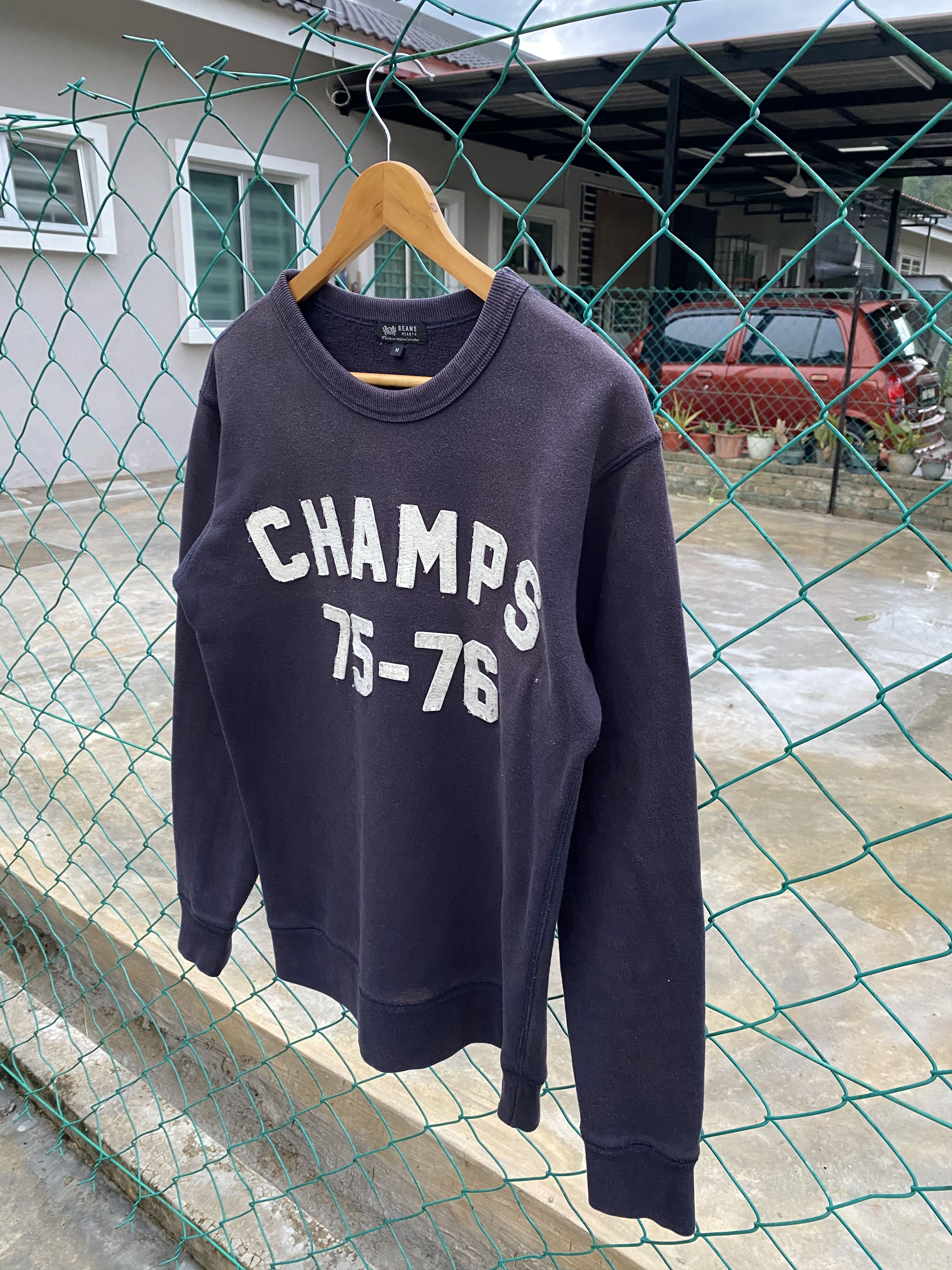 Beams Plus BEAMS HEARTS CHAMPS 75-76 spellout crewneck Size M / US 6-8 / IT 42-44 - 4 Thumbnail