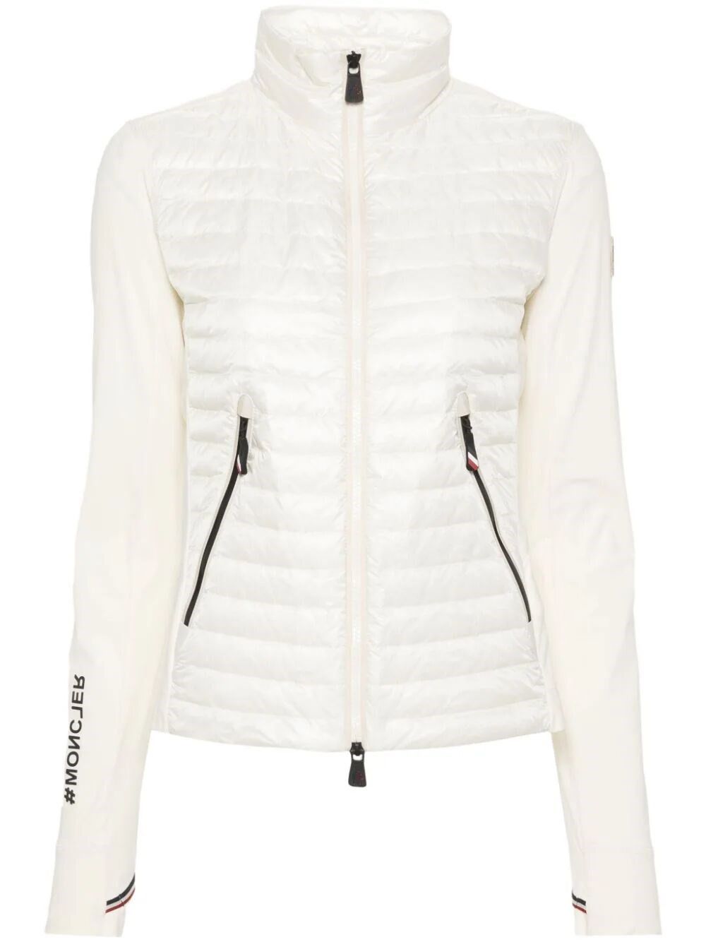 image of Moncler Grenoble Padded Zipped Sweater in White, Women's (Size Small)